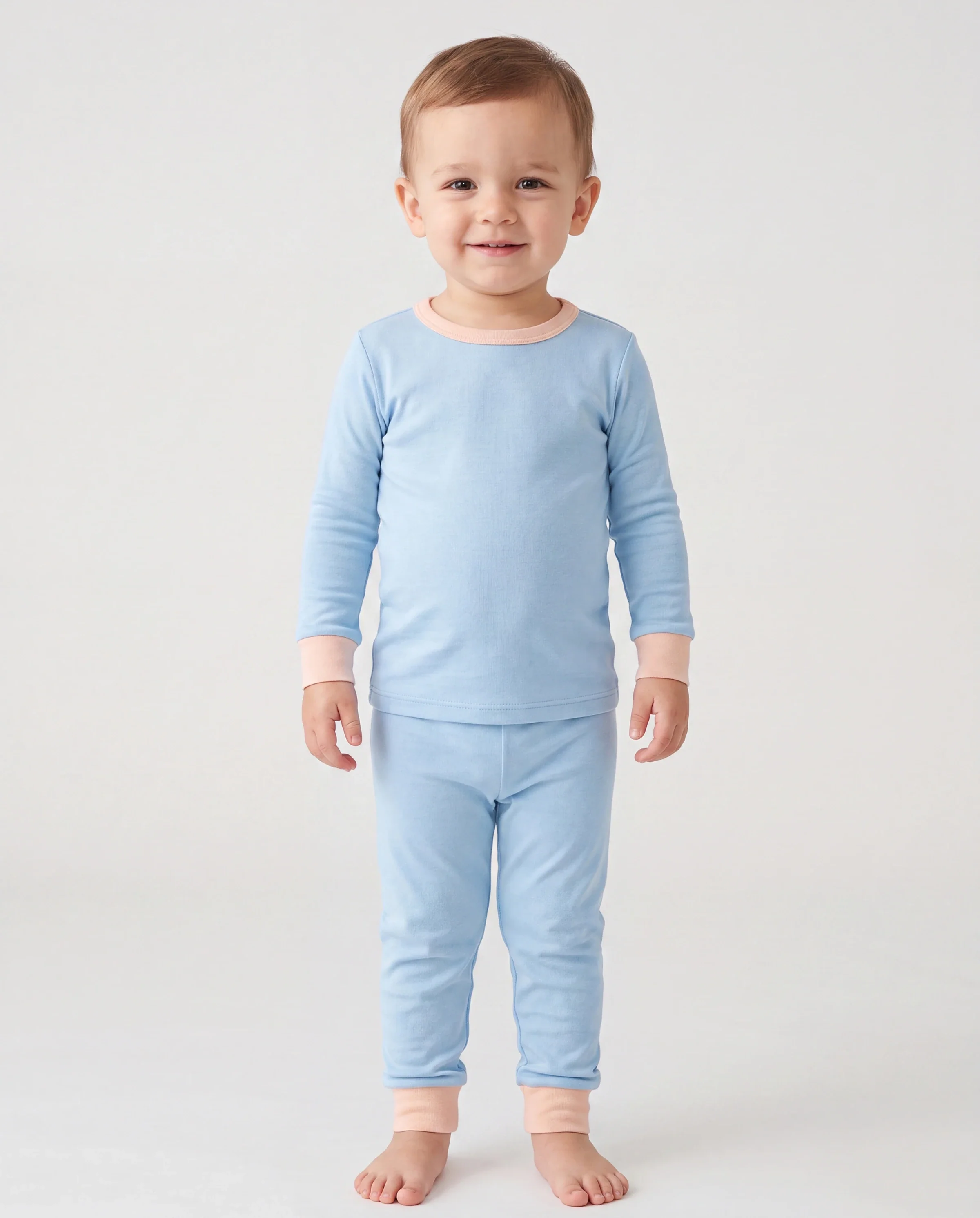 Baby 2-piece Tencel Modal Pajamas Set for Girls / Boys ( Snug-Fitting ) Light Green - Image 2