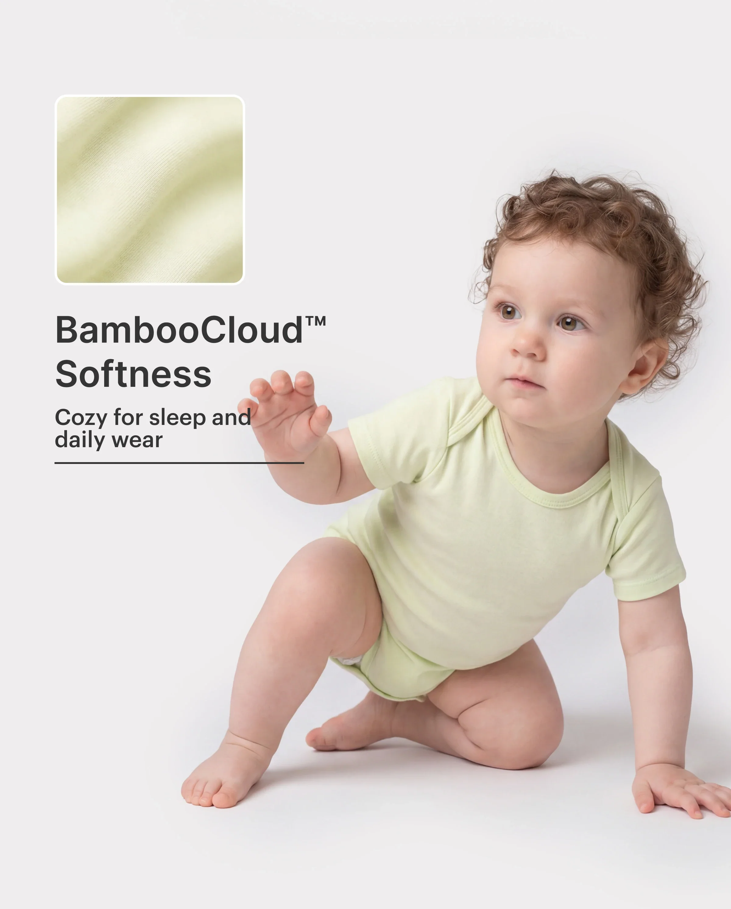 Baby Boy/Girl 4-Piece Modal Solid Color Rompers Set Light Green