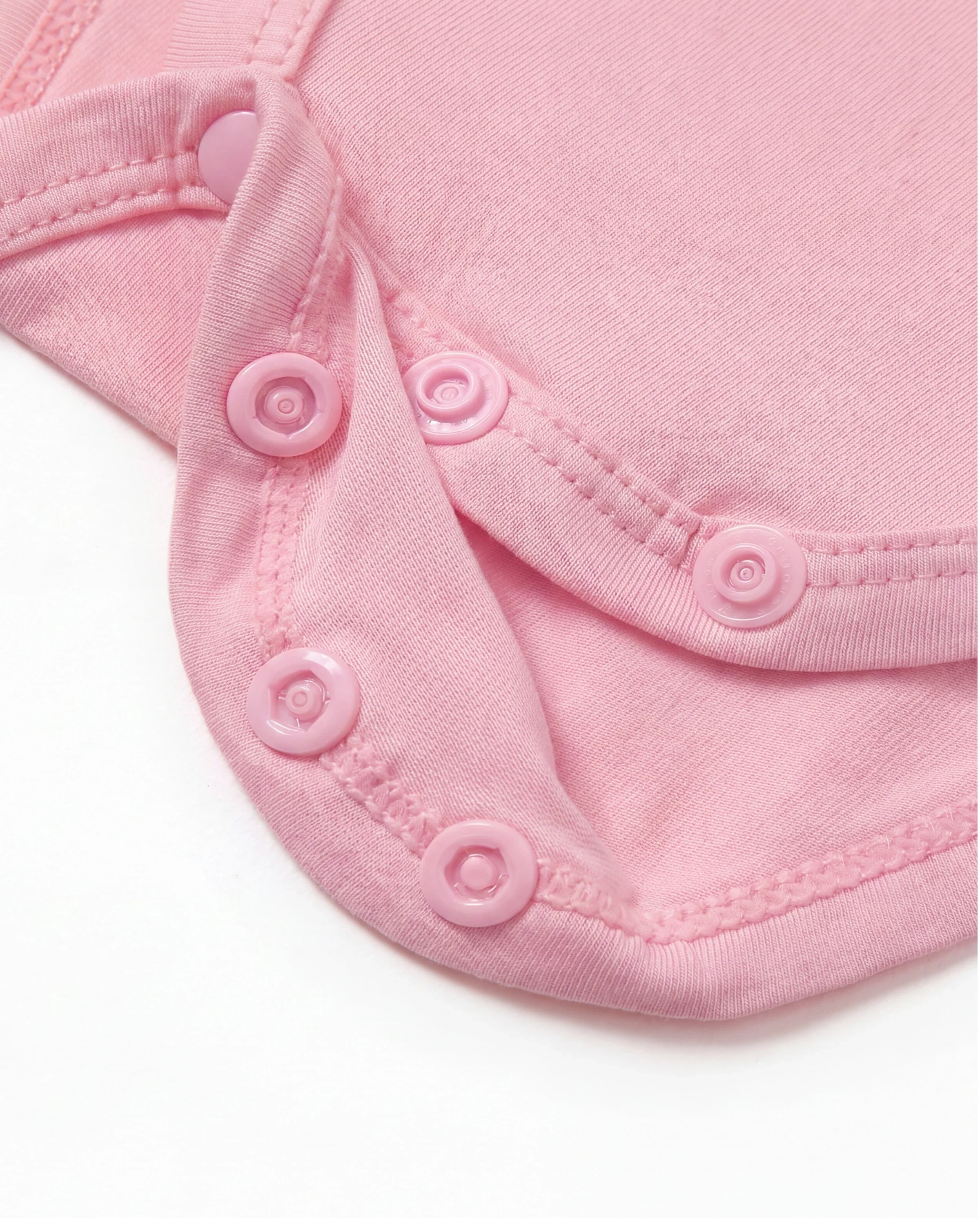 Baby Boy/Girl 4-Piece Modal Solid Color Rompers Set Pink - Image 4