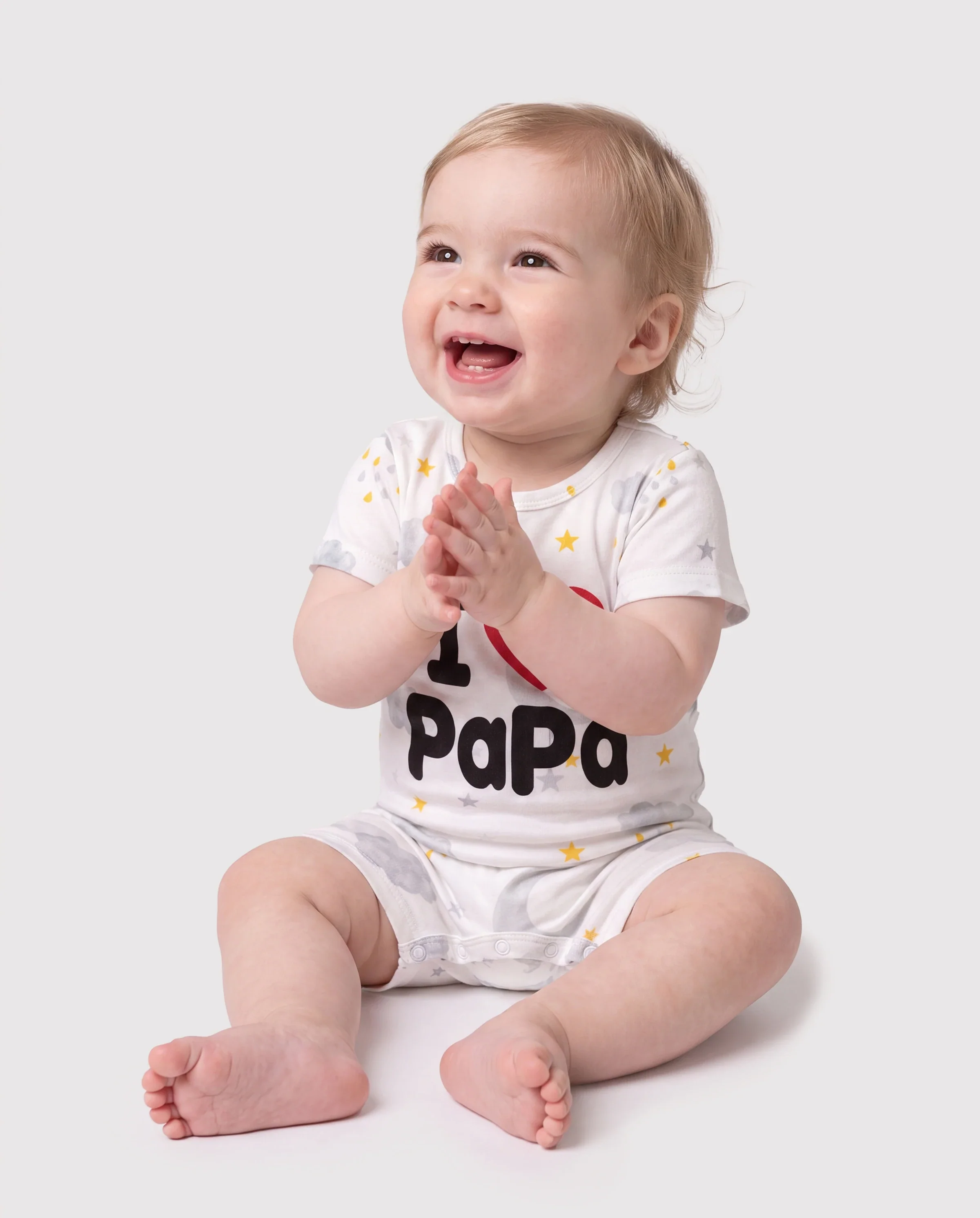 Baby Boy/Girl Childlike Letter Print Romper Grey - Image 5