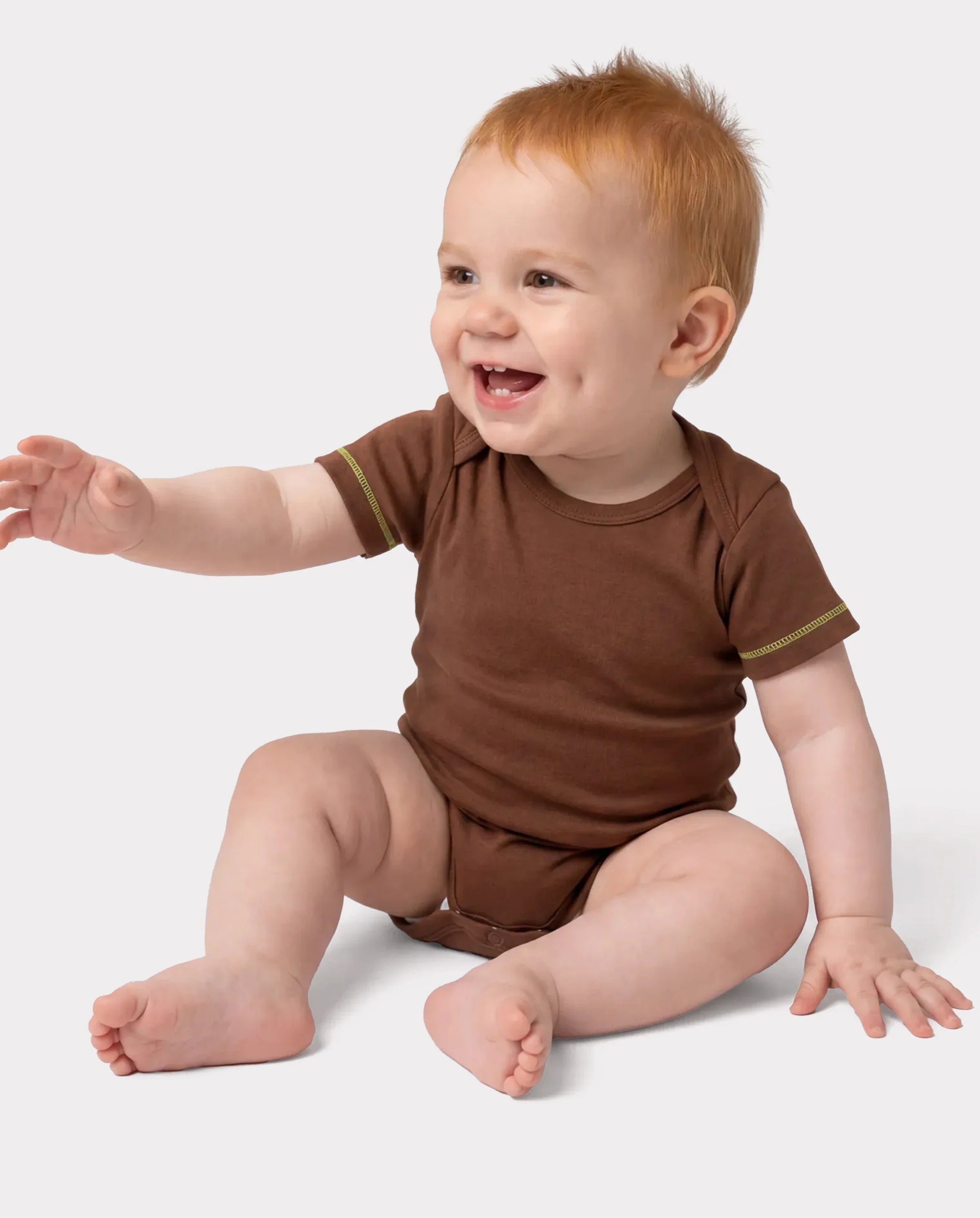Baby Boy/Girl Playful Print 3pcs Rompers Set Brown - Image 3