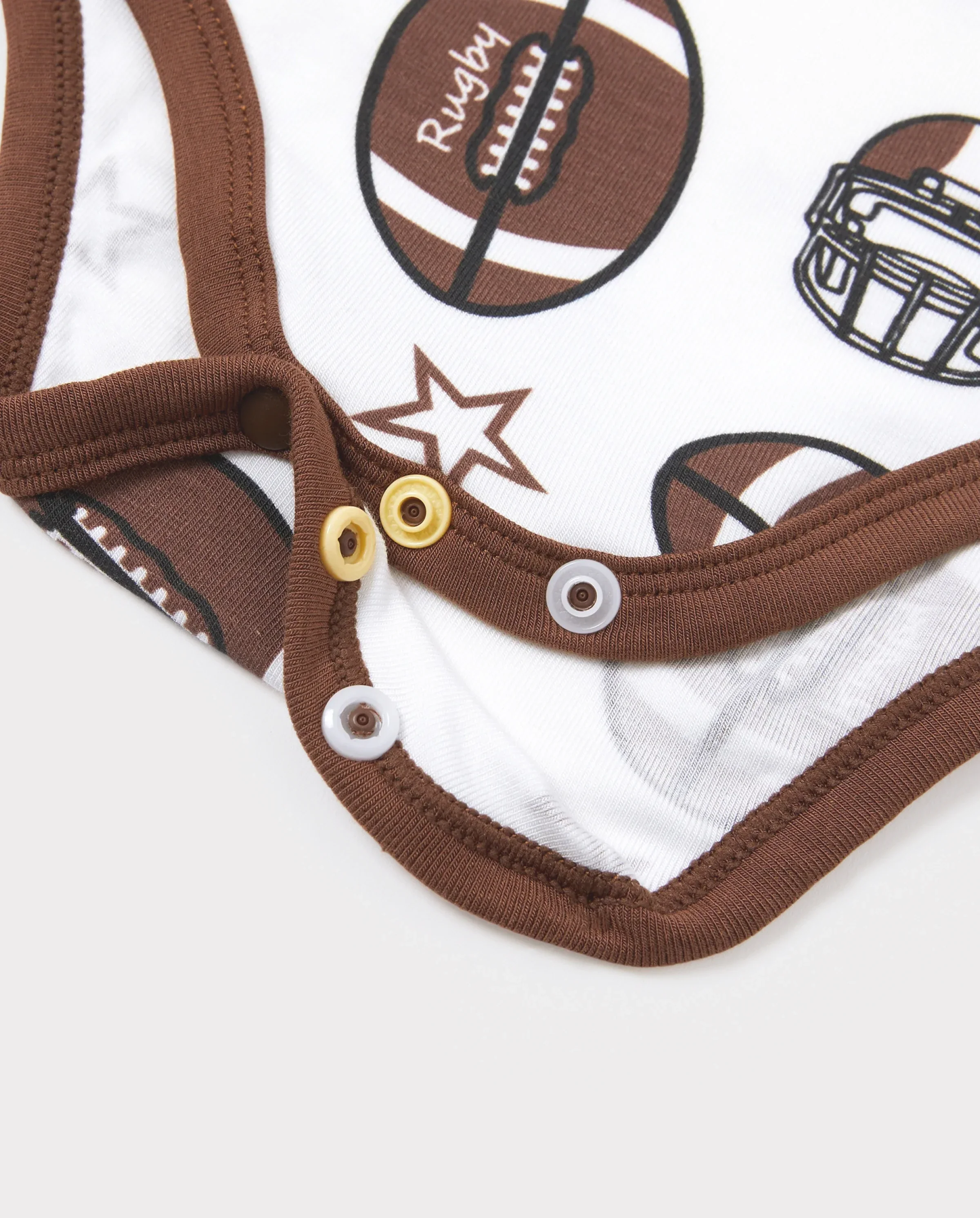 Baby Boy/Girl Playful Print 3pcs Rompers Set Brown - Image 4