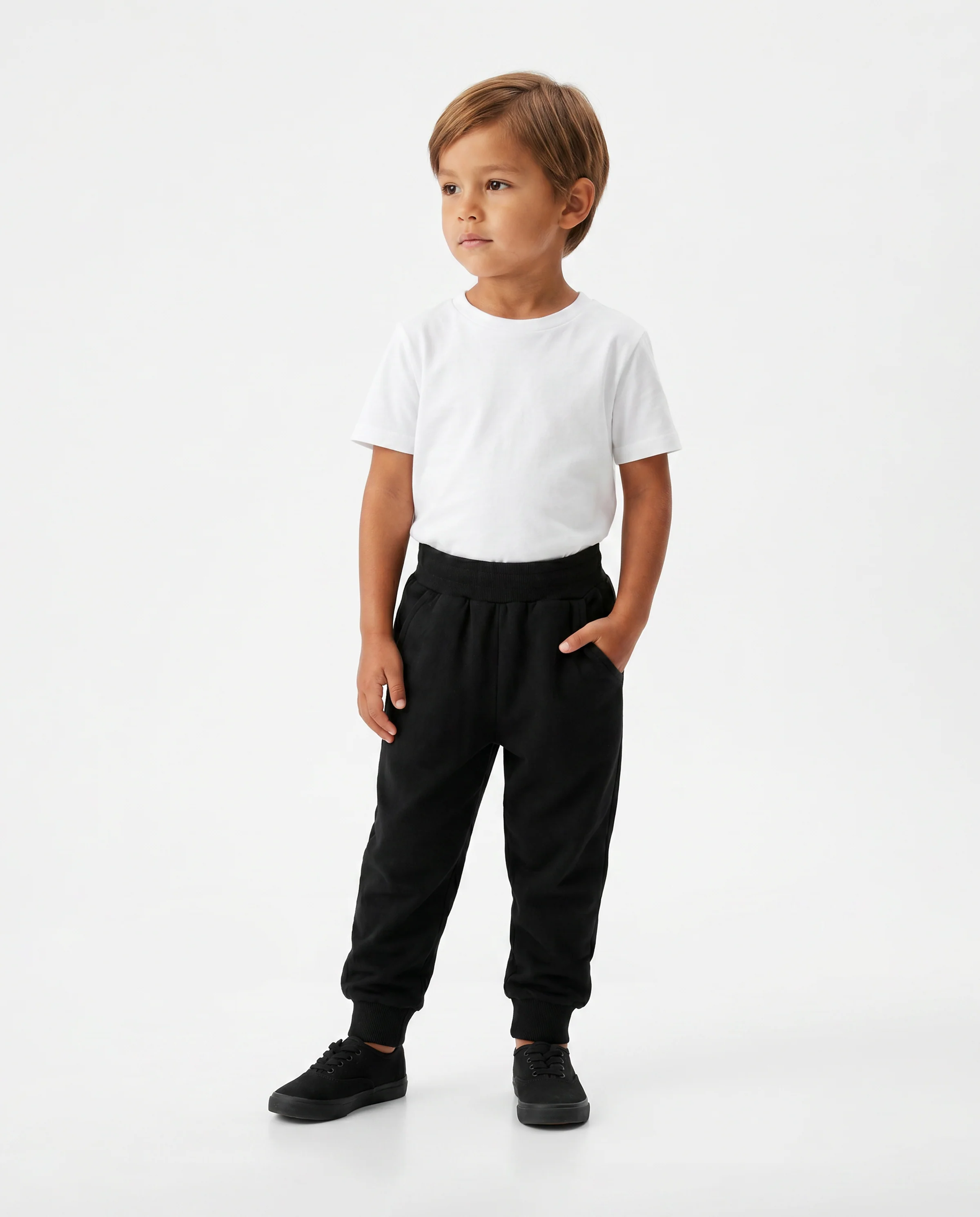 Baby / Toddler Solid Pocket Casual Pants Black - Image 4