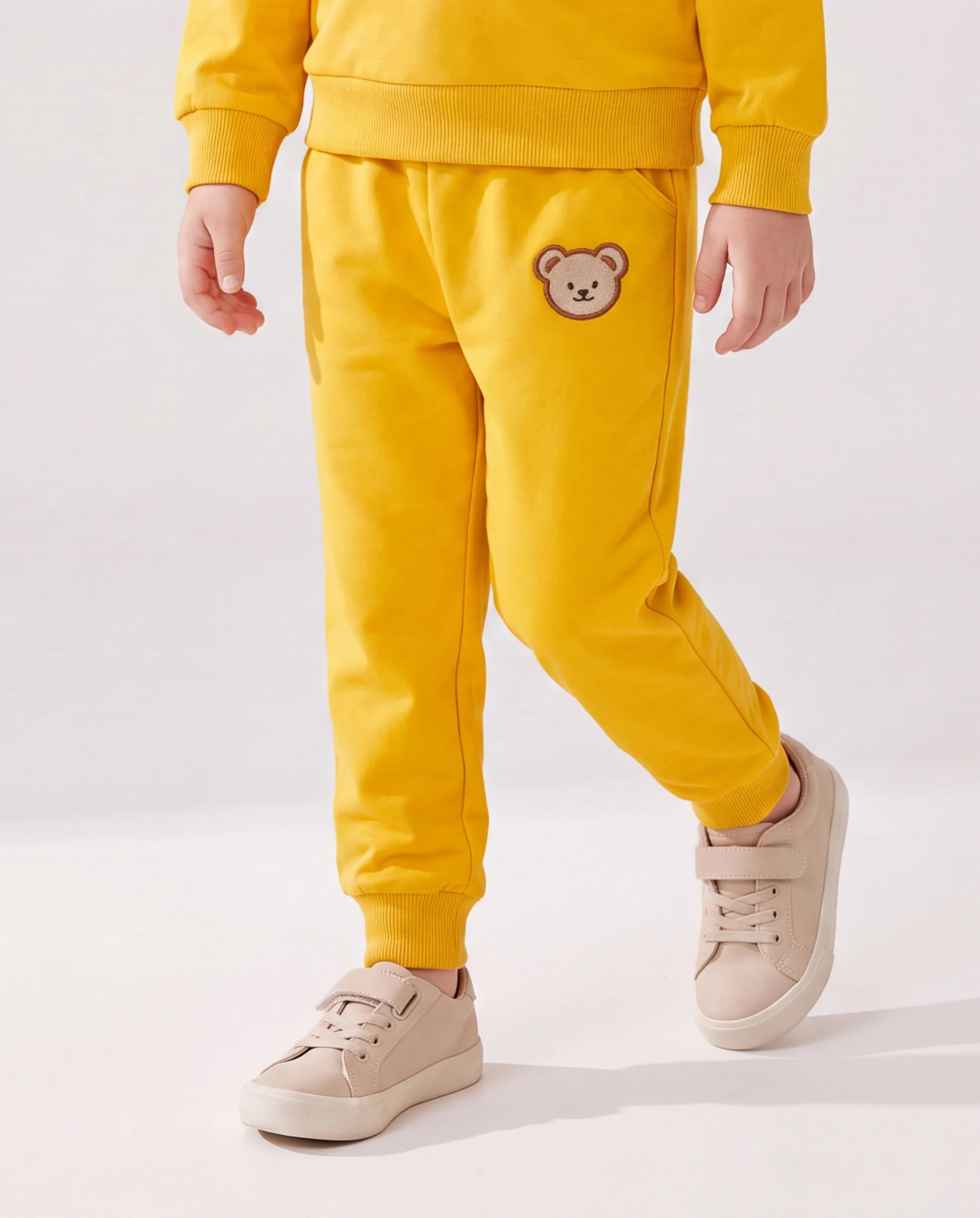 Baby/Toddler Girl/Boy Clothes 2pcs Bear Style Sweatshirt and Pants Set Yellow - Image 5