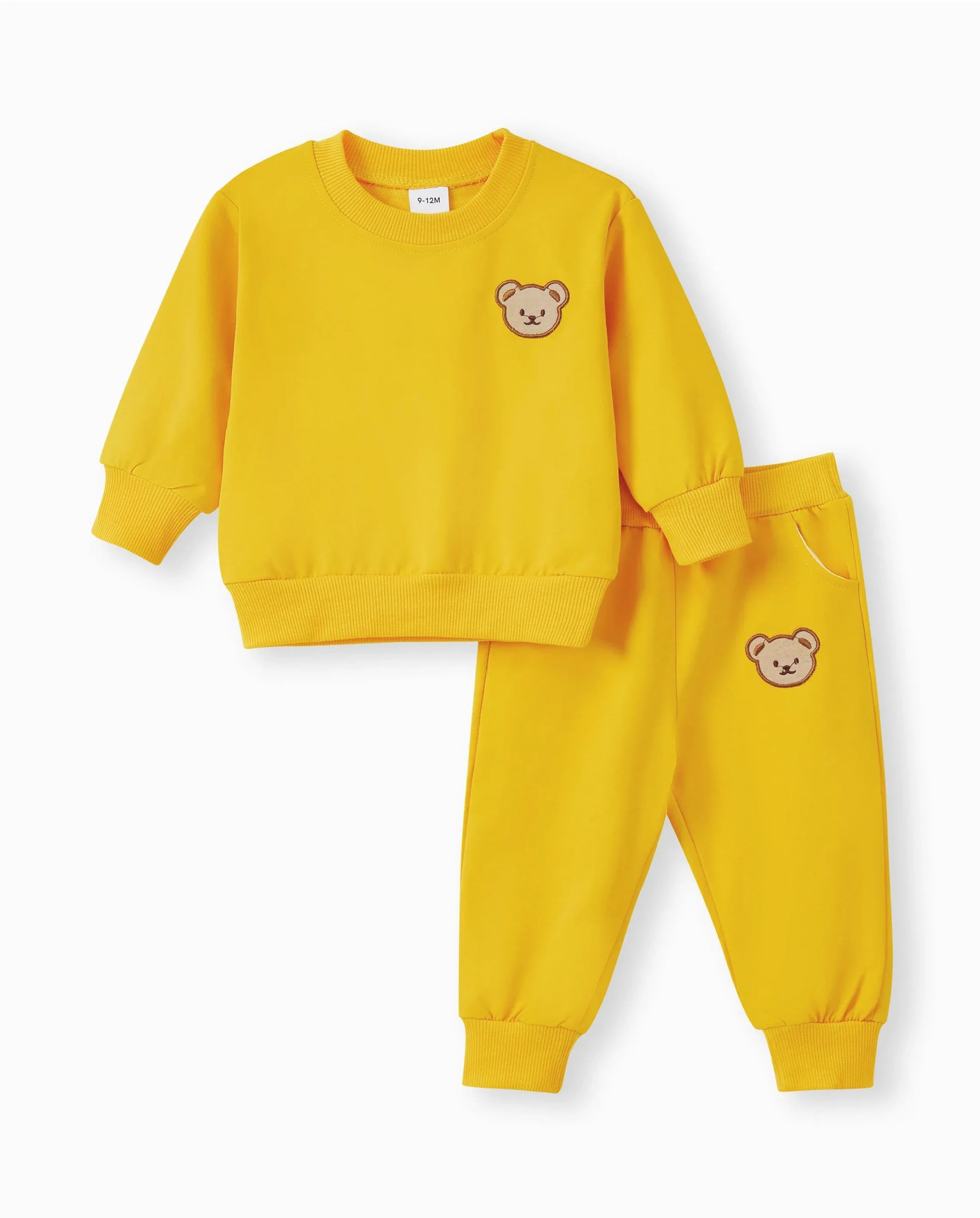 Baby/Toddler Girl/Boy Clothes 2pcs Bear Style Sweatshirt and Pants Set Yellow - Image 8