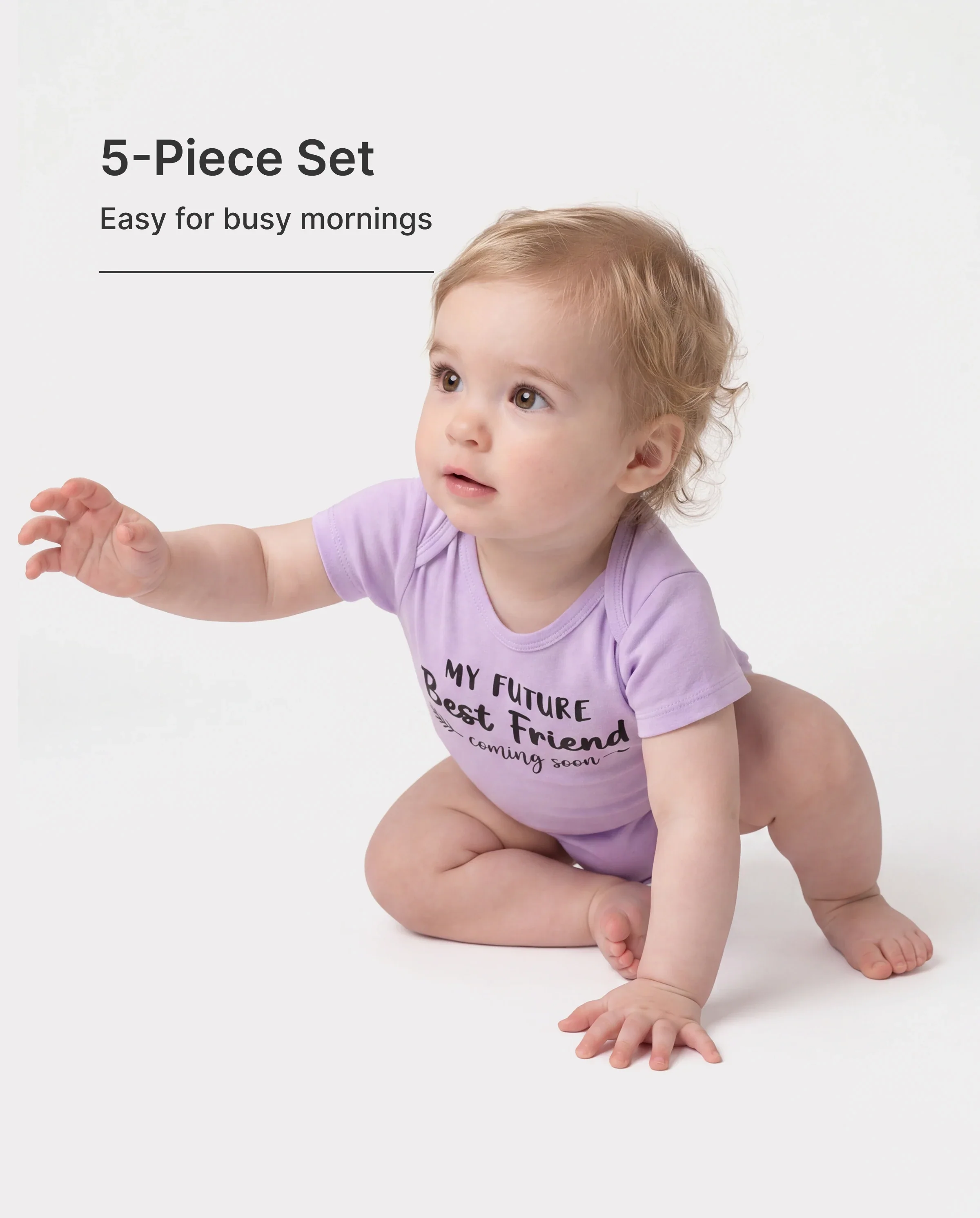 Bamboo 5-Pack Baby Boy/Girl Casual Romper Pink - Image 2