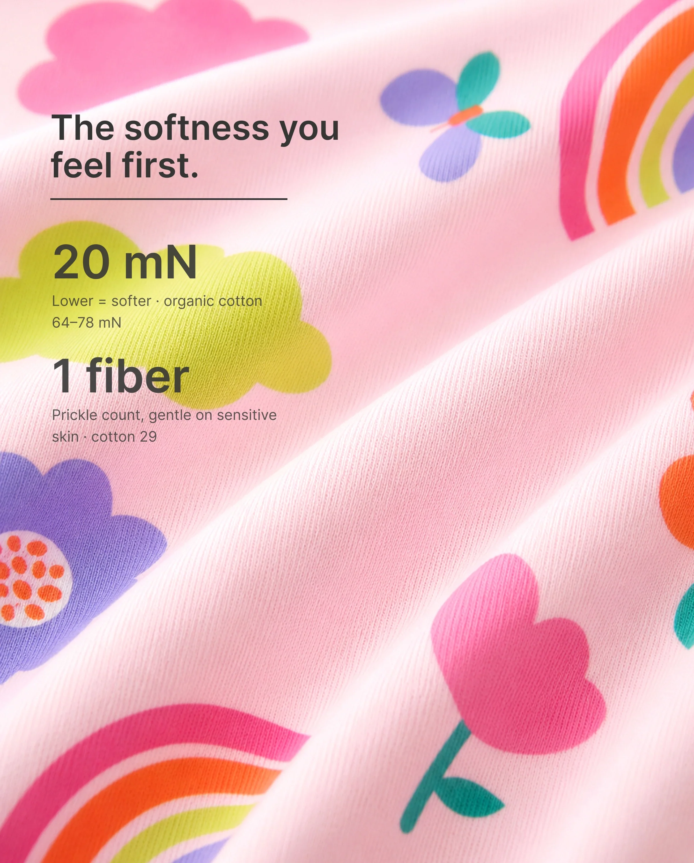 Bamboo Baby Boy / Girl 3-Pack Solid&Rainbow Printed 2-Way Zipper Anti Slip Long-sleeve Footie Pink - Image 5