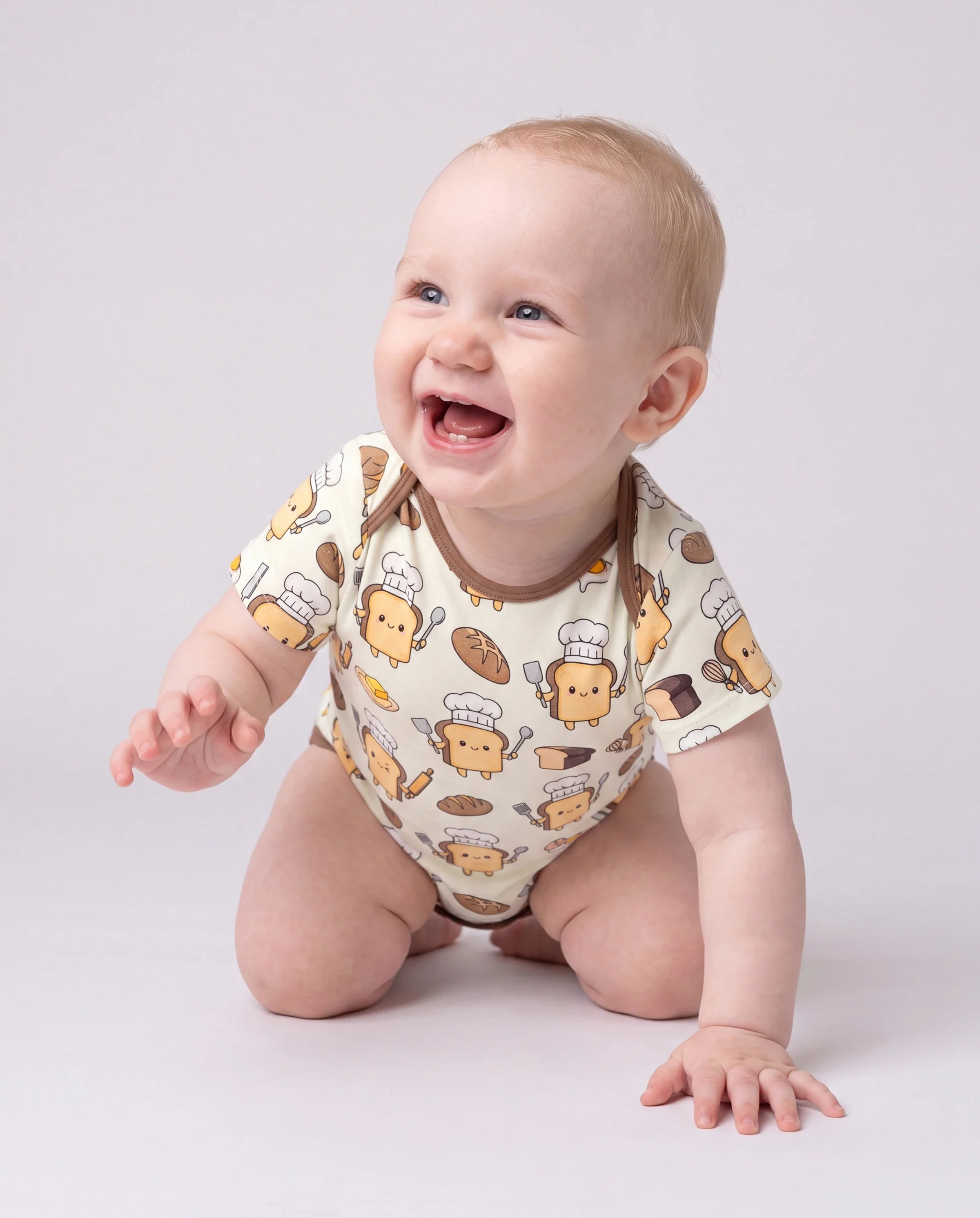 Bamboo Baby Boy/Girl 1pc Allover Print Bodysuits Khaki