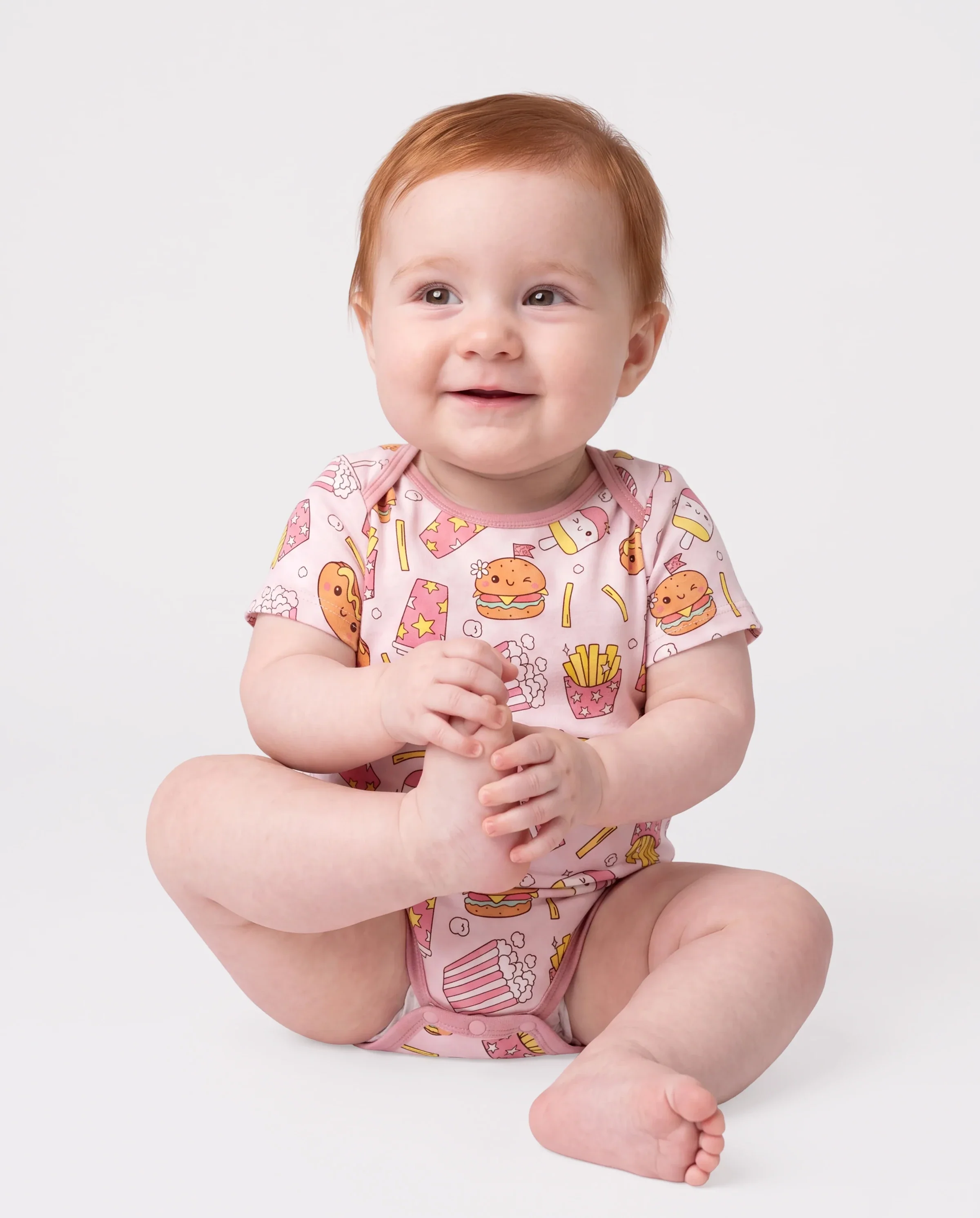 Bamboo Baby Boy/Girl 1pc Allover Print Bodysuits Light Pink