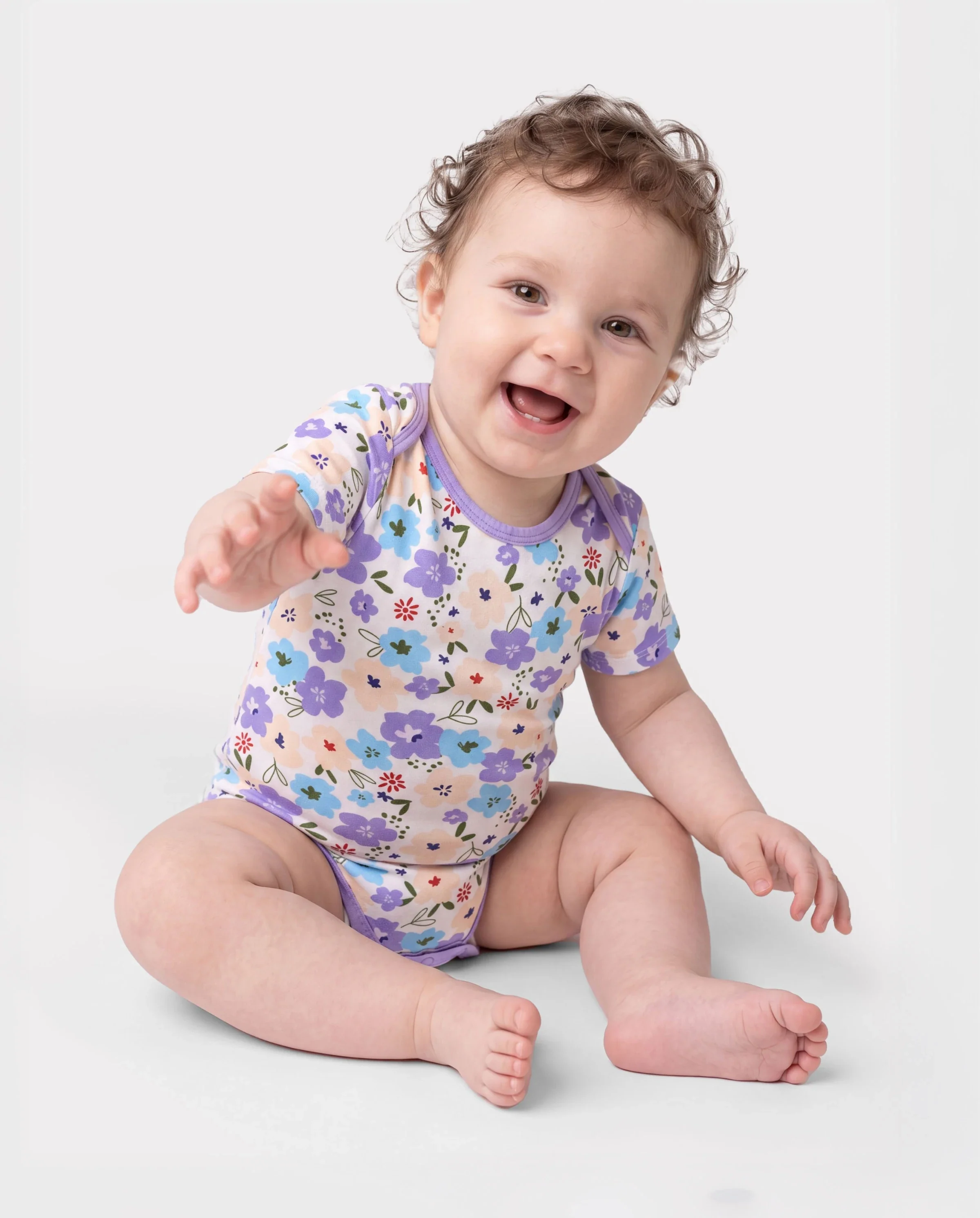 Bamboo Baby Boy/Girl 1pc Allover Print  Bodysuits  Purple