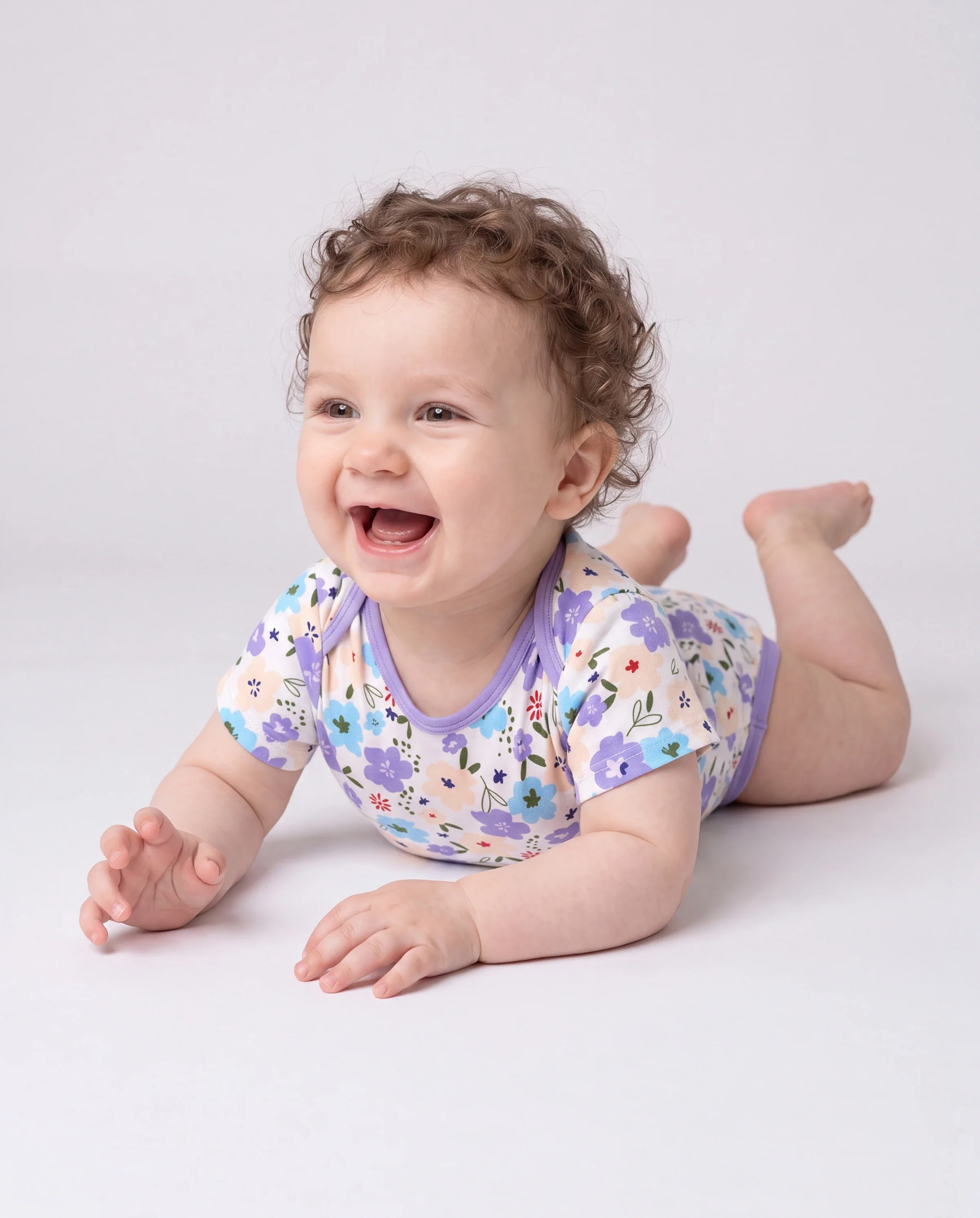 Bamboo Baby Boy/Girl 1pc Allover Print  Bodysuits  Purple - Image 2