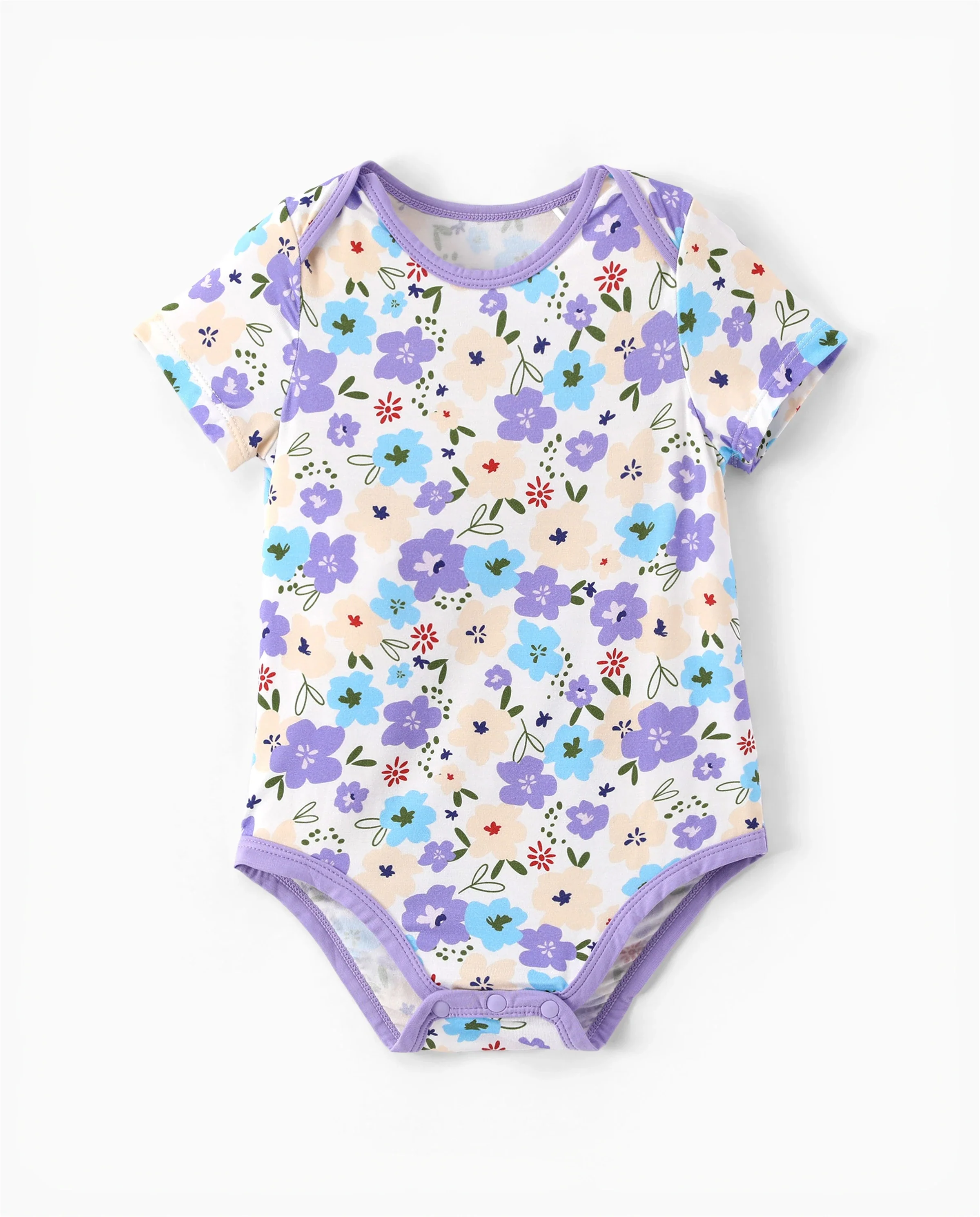 Bamboo Baby Boy/Girl 1pc Allover Print  Bodysuits  Purple - Image 6
