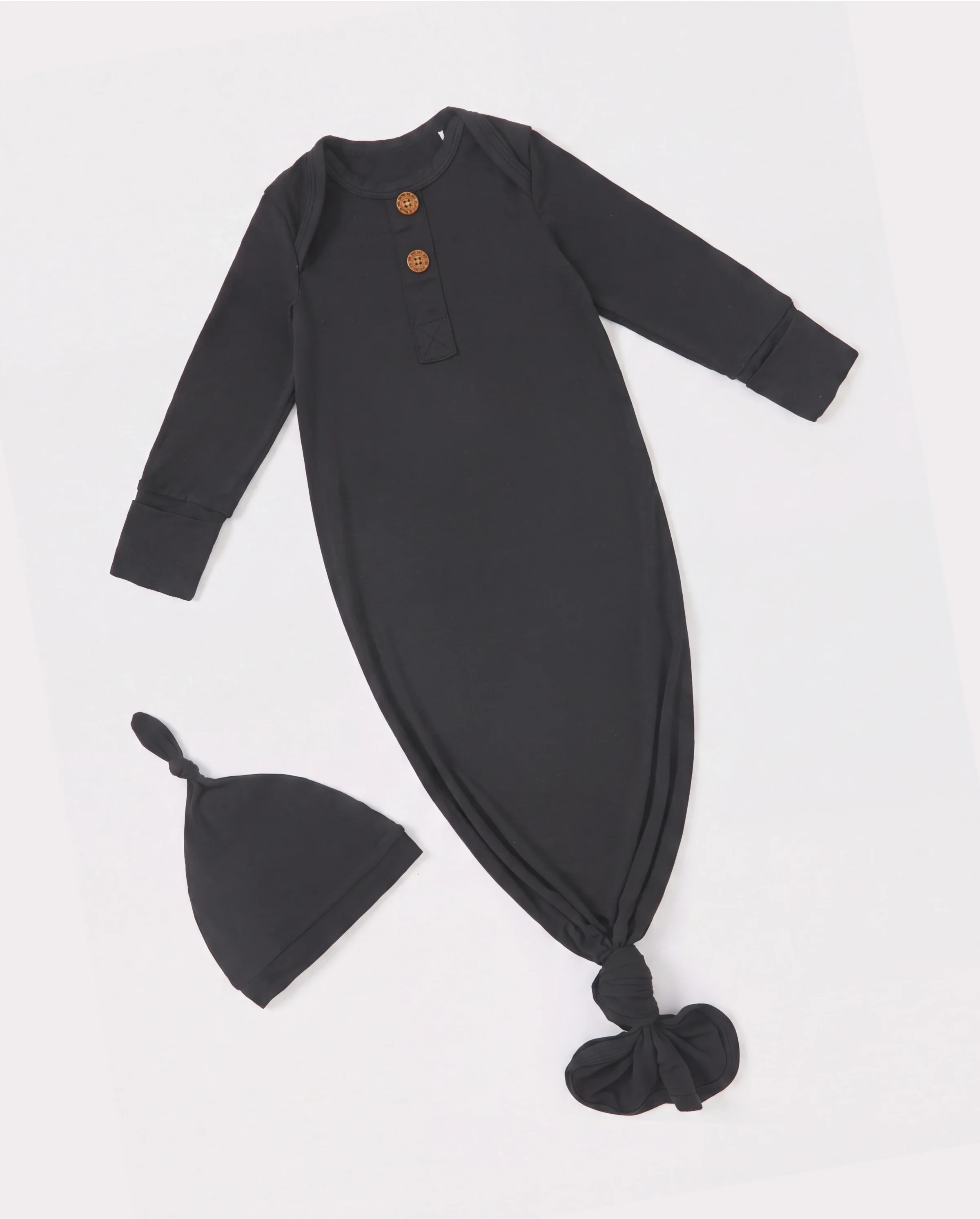 Bamboo Baby Boy/Girl Sleeping Bag Infant Gown with Hat Black - Image 5