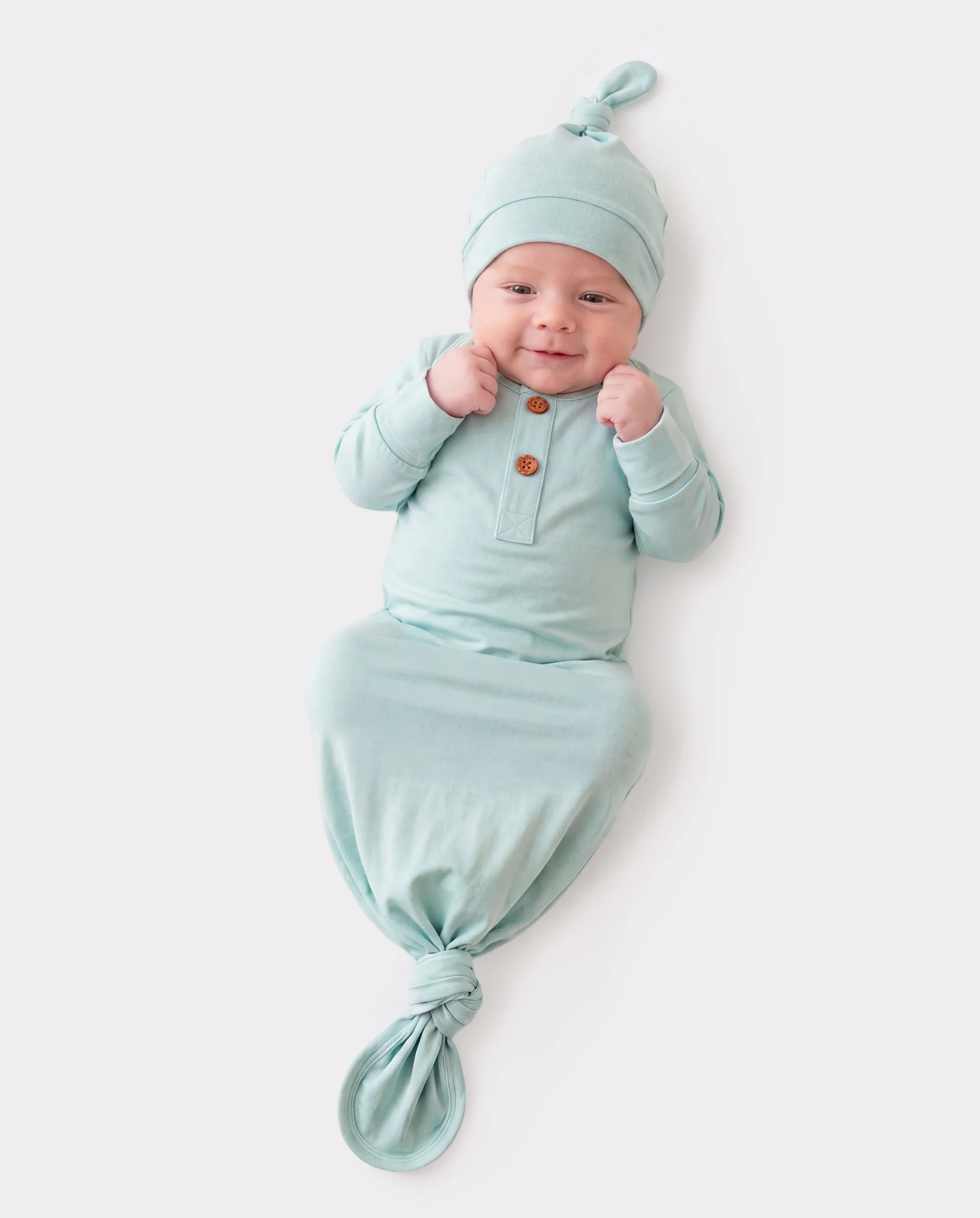 Bamboo Baby Boy/Girl Sleeping Bag Infant Gown with Hat Light Green
