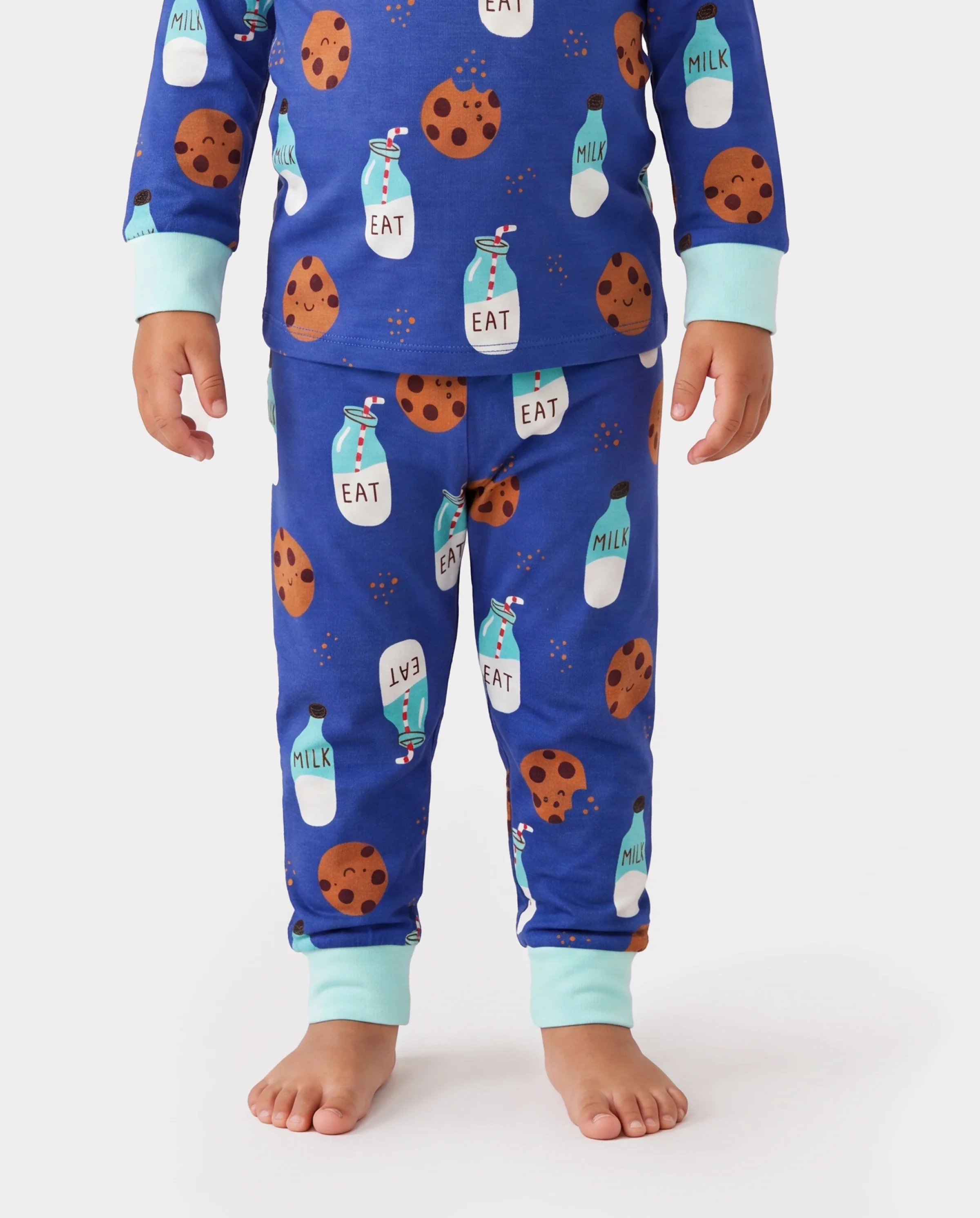 Bamboo Baby/Toddler 2-Piece Childlike Animal Print Snug-Fitting Pajamas Set Blue - Image 5