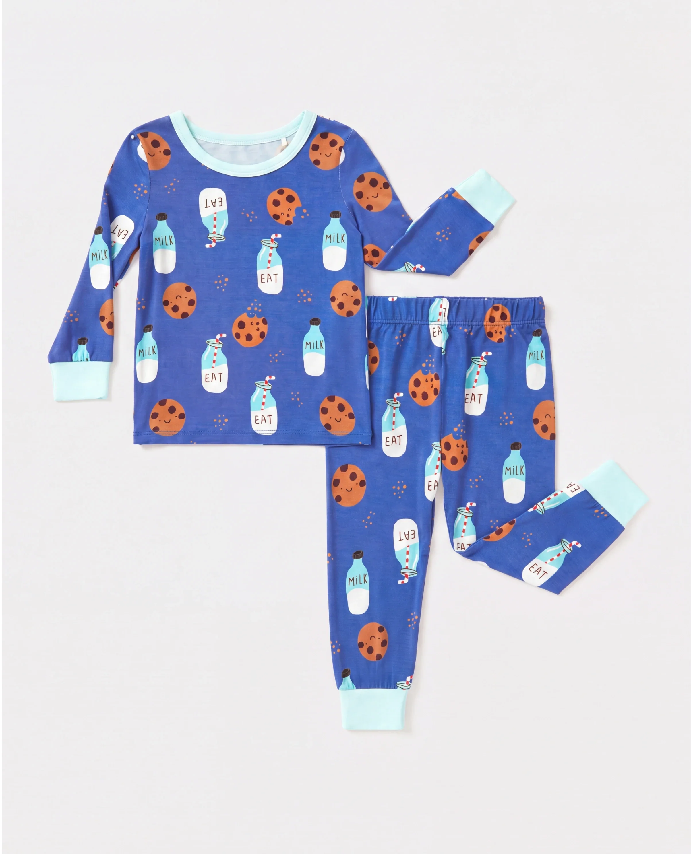 Bamboo Baby/Toddler 2-Piece Childlike Animal Print Snug-Fitting Pajamas Set Blue - Image 7