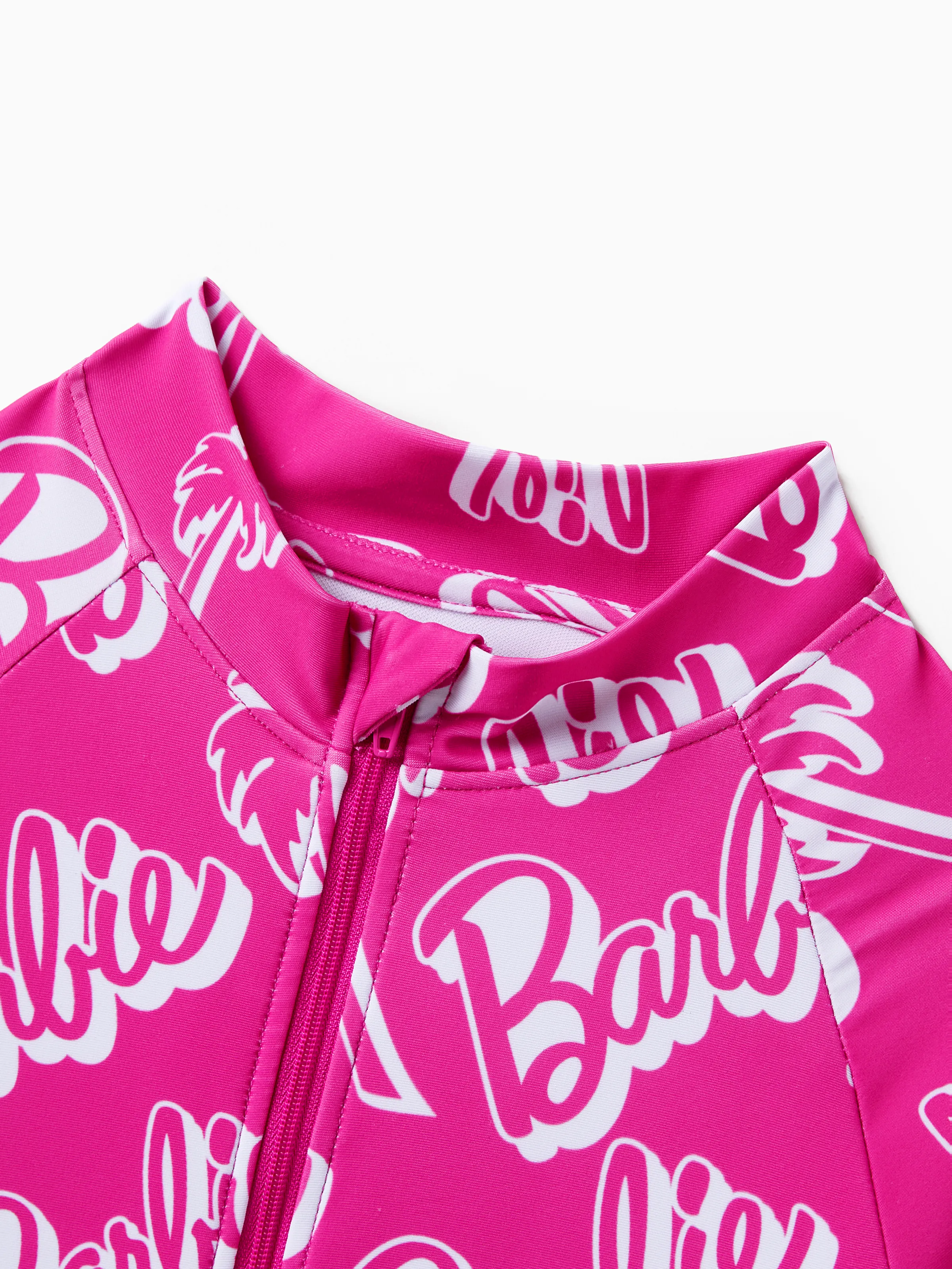 Barbie Toddler/Kid Girl UPF50+ Zip-up Front Swimsuit Hot Pink - Image 4