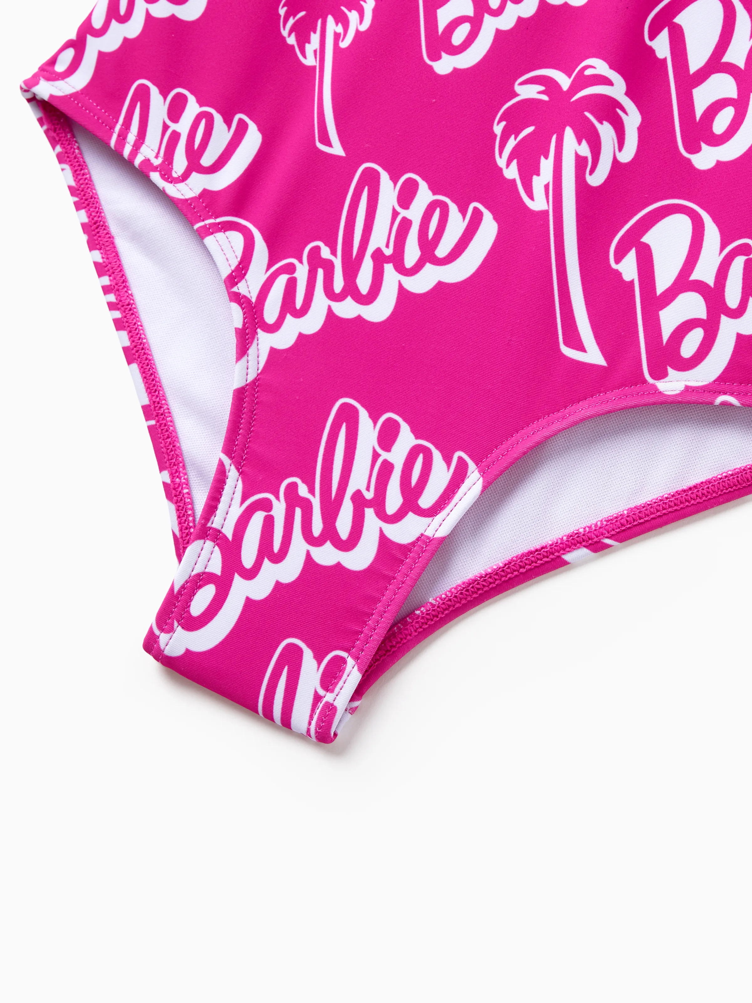 Barbie Toddler/Kid Girl UPF50+ Zip-up Front Swimsuit Hot Pink - Image 5