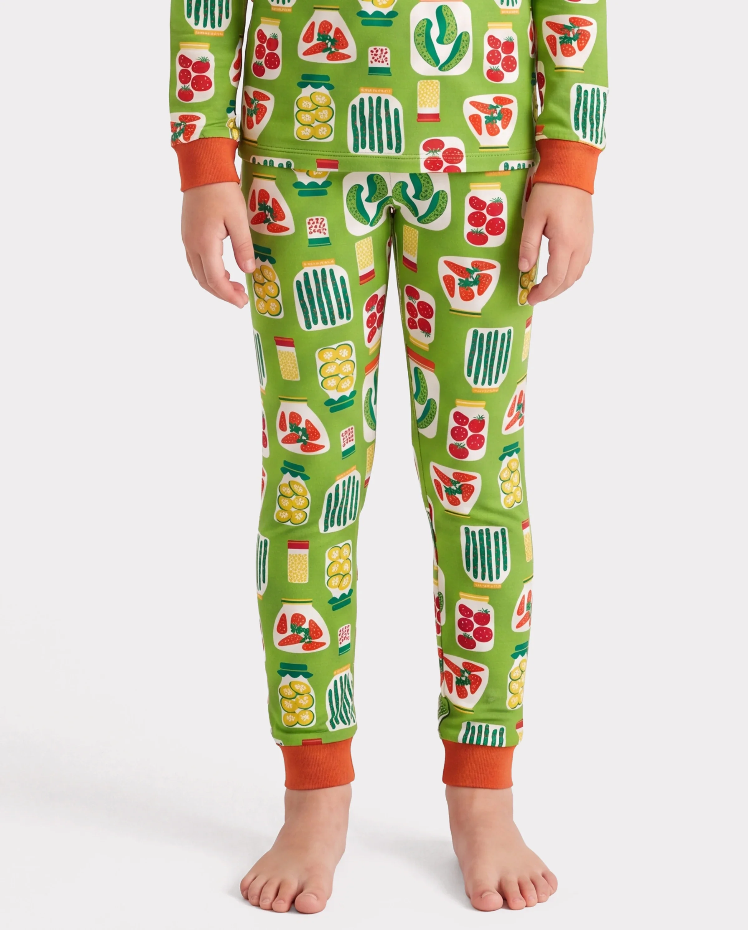 Christmas / Halloween Pajama 2-Piece Upgraded Thick Bamboo Pajama Set With Childlike Print for Toddler / Kids Girl (Snug-Fitting) Green - Image 5