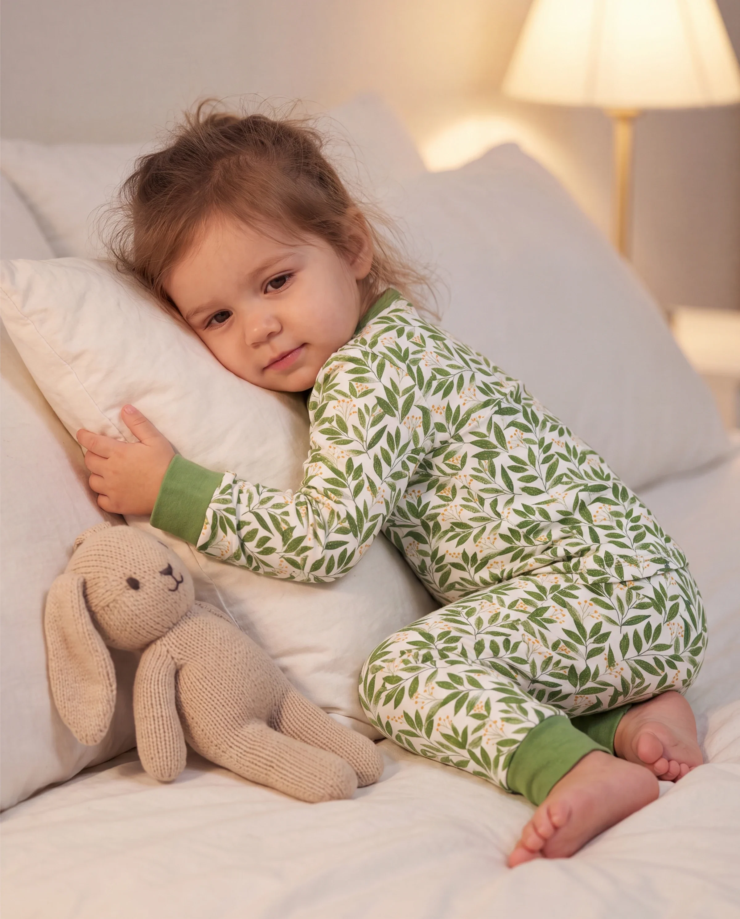 Christmas / Halloween Pajama 2-piece Bamboo Pajamas Set With Childlike Print for Baby / Toddler( Snug-Fitting) Green - Image 8