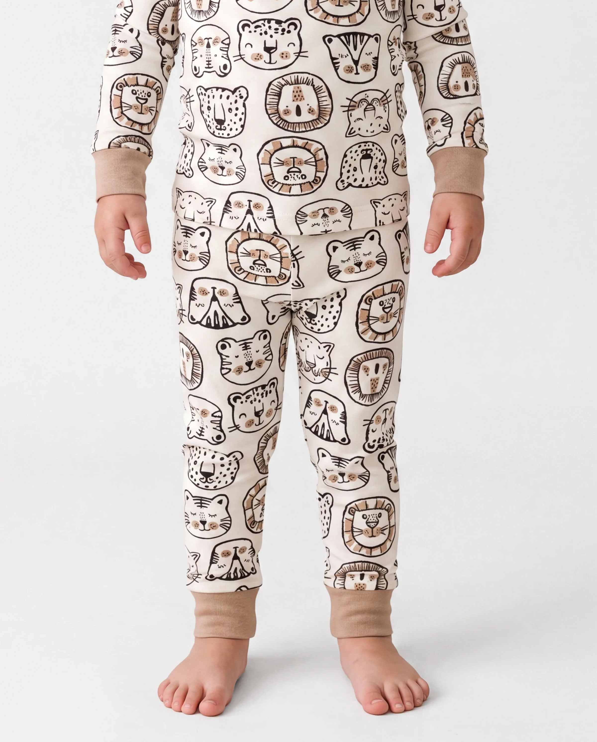 Christmas / Halloween Pajama 2-piece Bamboo Pajamas Set With Childlike Print for Baby / Toddler( Snug-Fitting) Khaki - Image 5