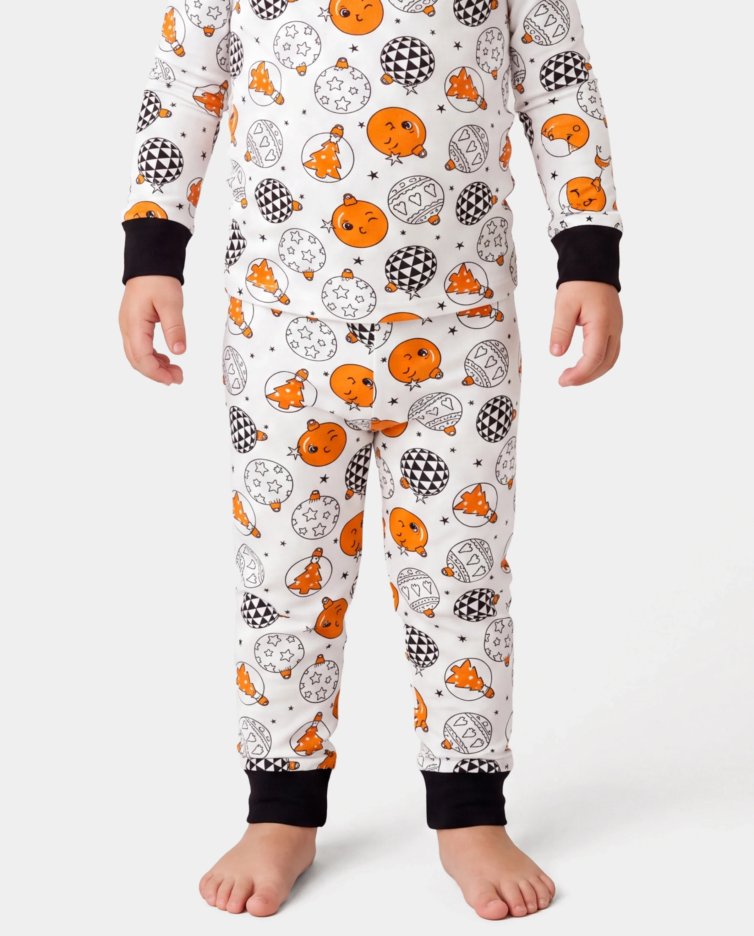 Christmas / Halloween Pajama 2-piece Bamboo Pajamas Set With Childlike Print for Baby / Toddler( Snug-Fitting) Orange - Image 4