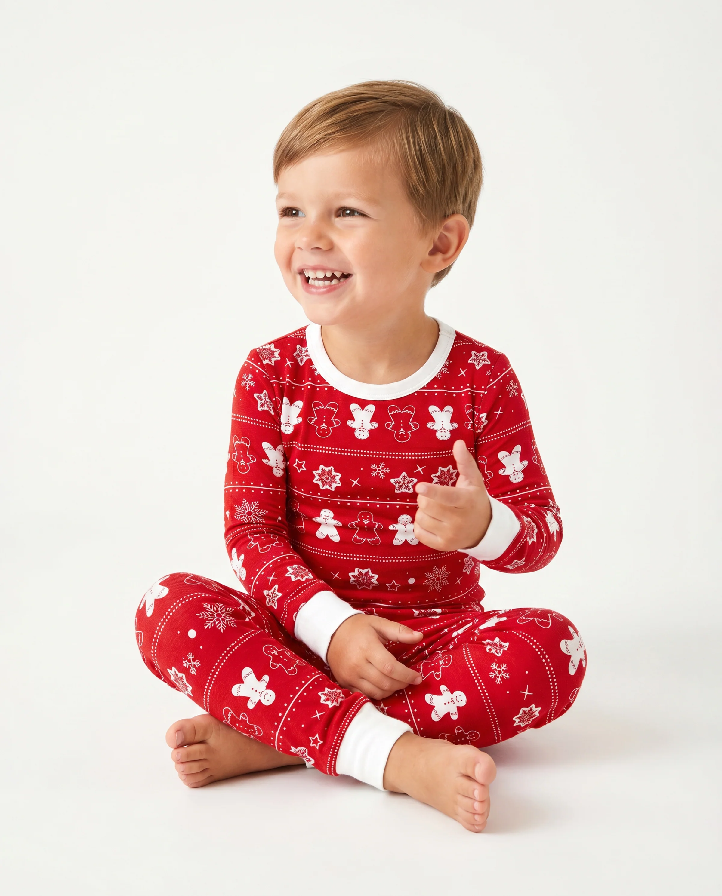 Christmas / Halloween Pajama 2-piece Bamboo Pajamas Set With Childlike Print for Baby / Toddler( Snug-Fitting) Red - Image 2
