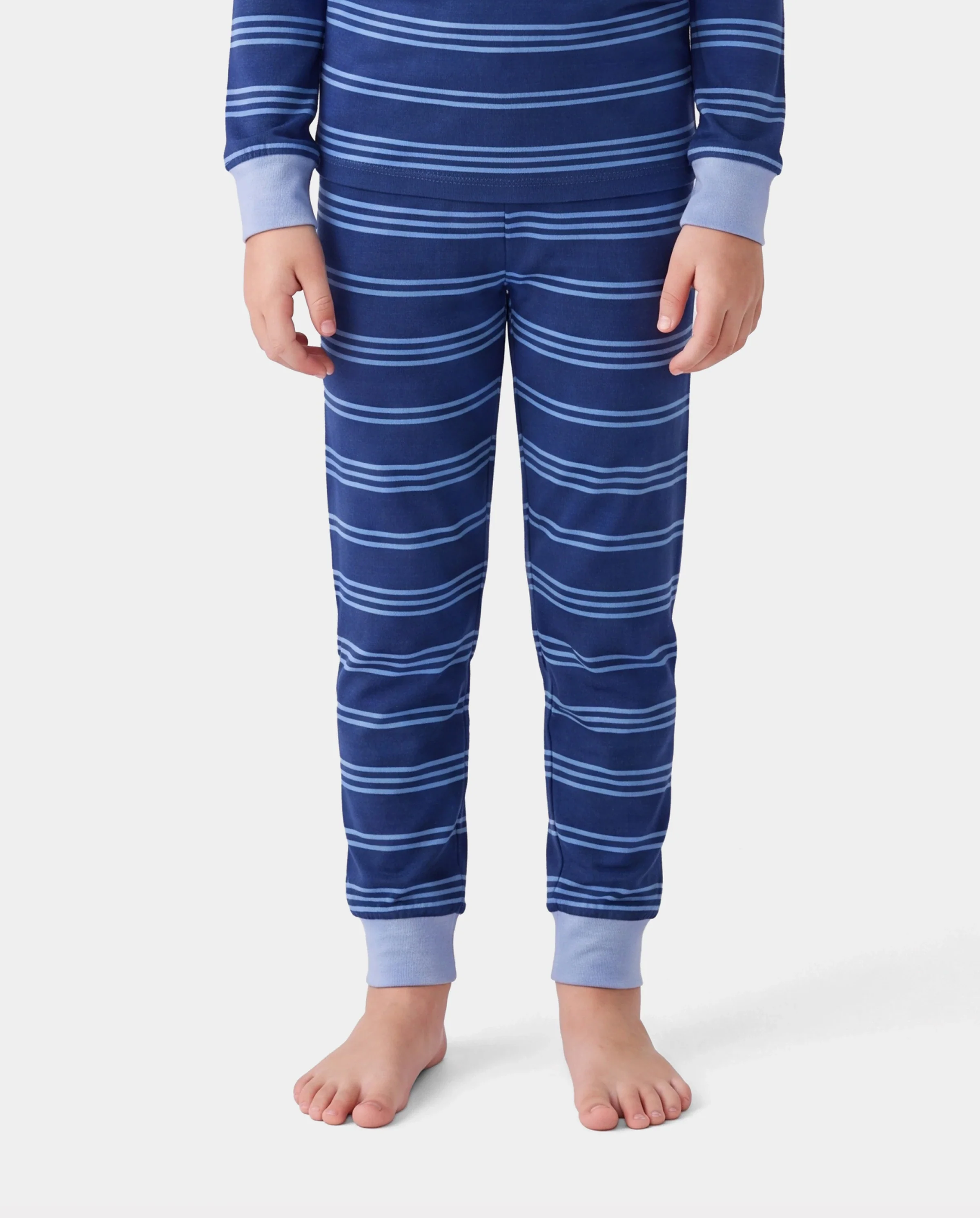 Christmas / Halloween Pajamas 2-piece Bamboo Pajamas Set With Playful Print for Toddler / Kids ( Snug-Fitting) Blue - Image 4