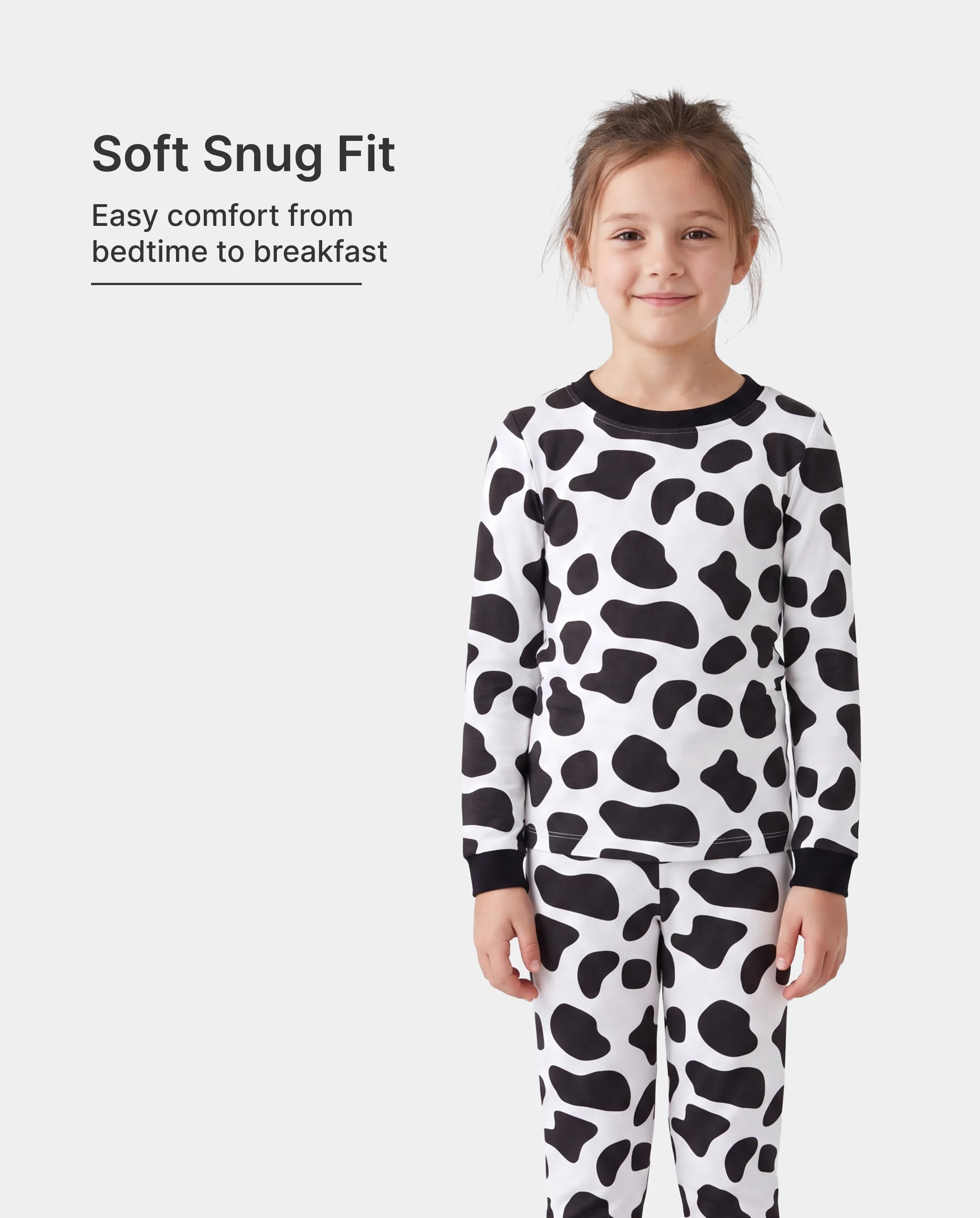 Christmas / Halloween Pajamas 2-piece Pajama Set With Childlike Print for Toddler / Kids ( Snug-Fitting ) Black