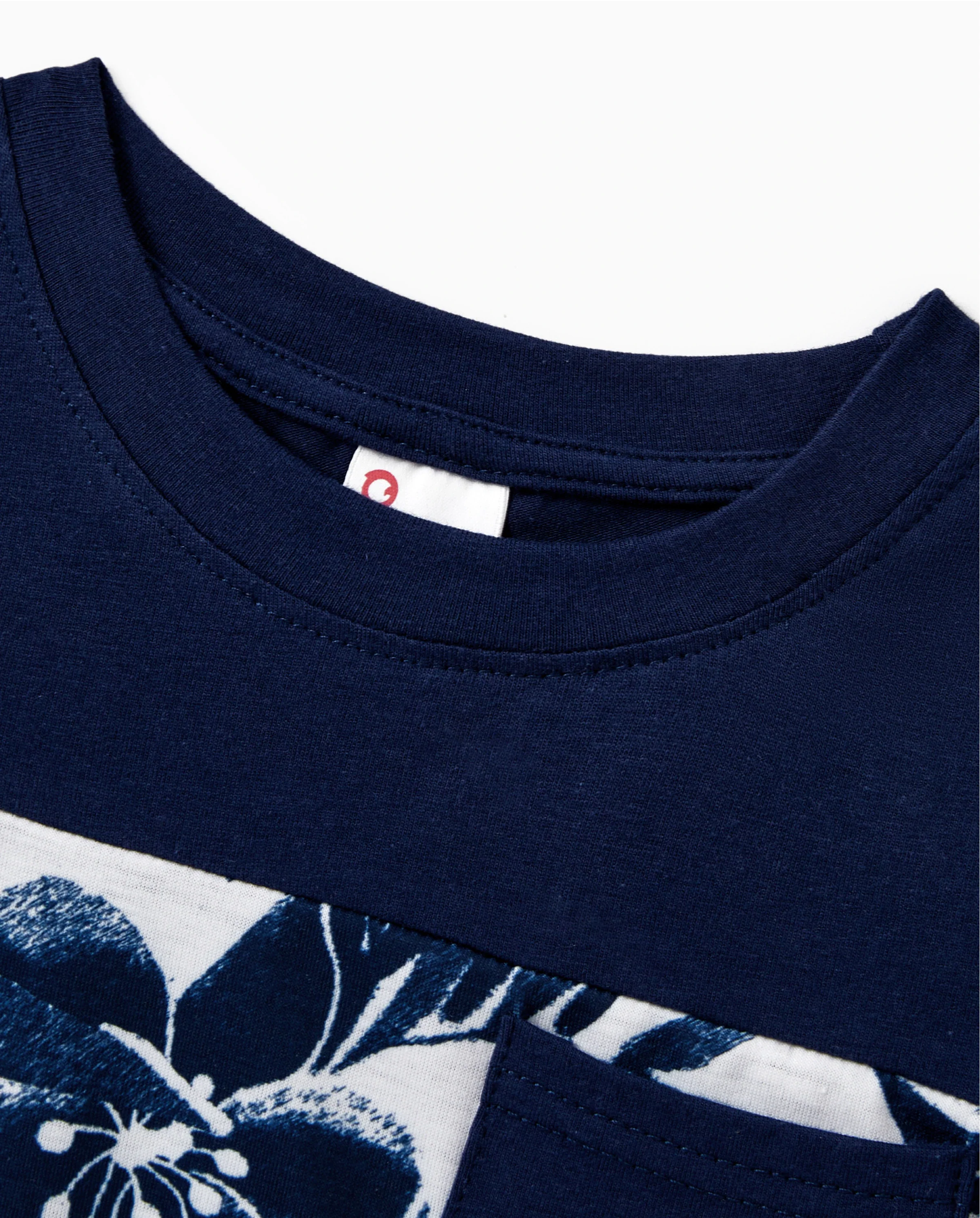 Daddy and Me Family Matching Cotton Tee Flora Print Splicing Shirt or Tank Dress Deep Blue - Image 5