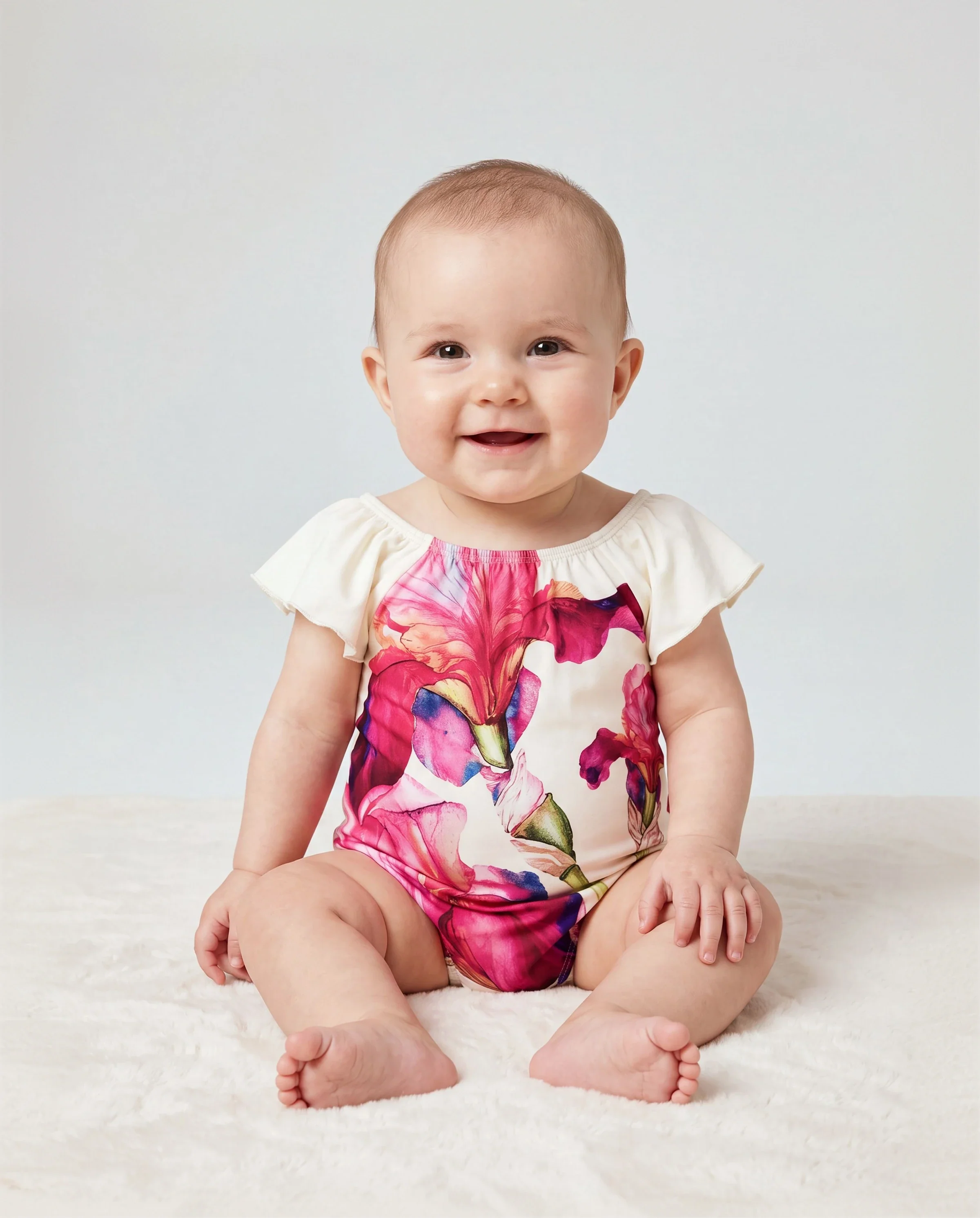 Daddy & Daughter Casual Outfit Floral Print T-shirt or Halter Dress Summer Set for Vacation Apricot - Image 4