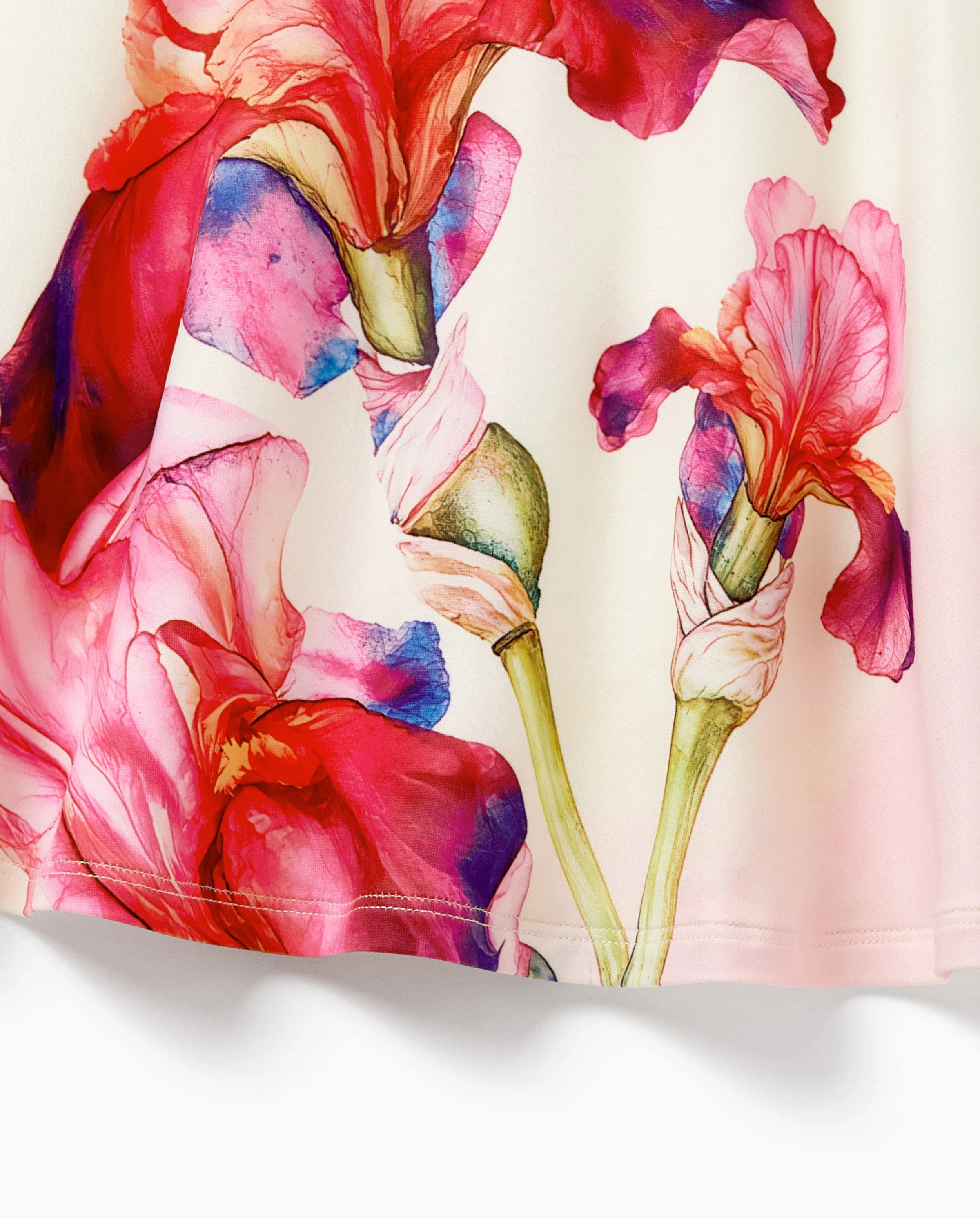 Daddy & Daughter Casual Outfit Floral Print T-shirt or Halter Dress Summer Set for Vacation Apricot - Image 5