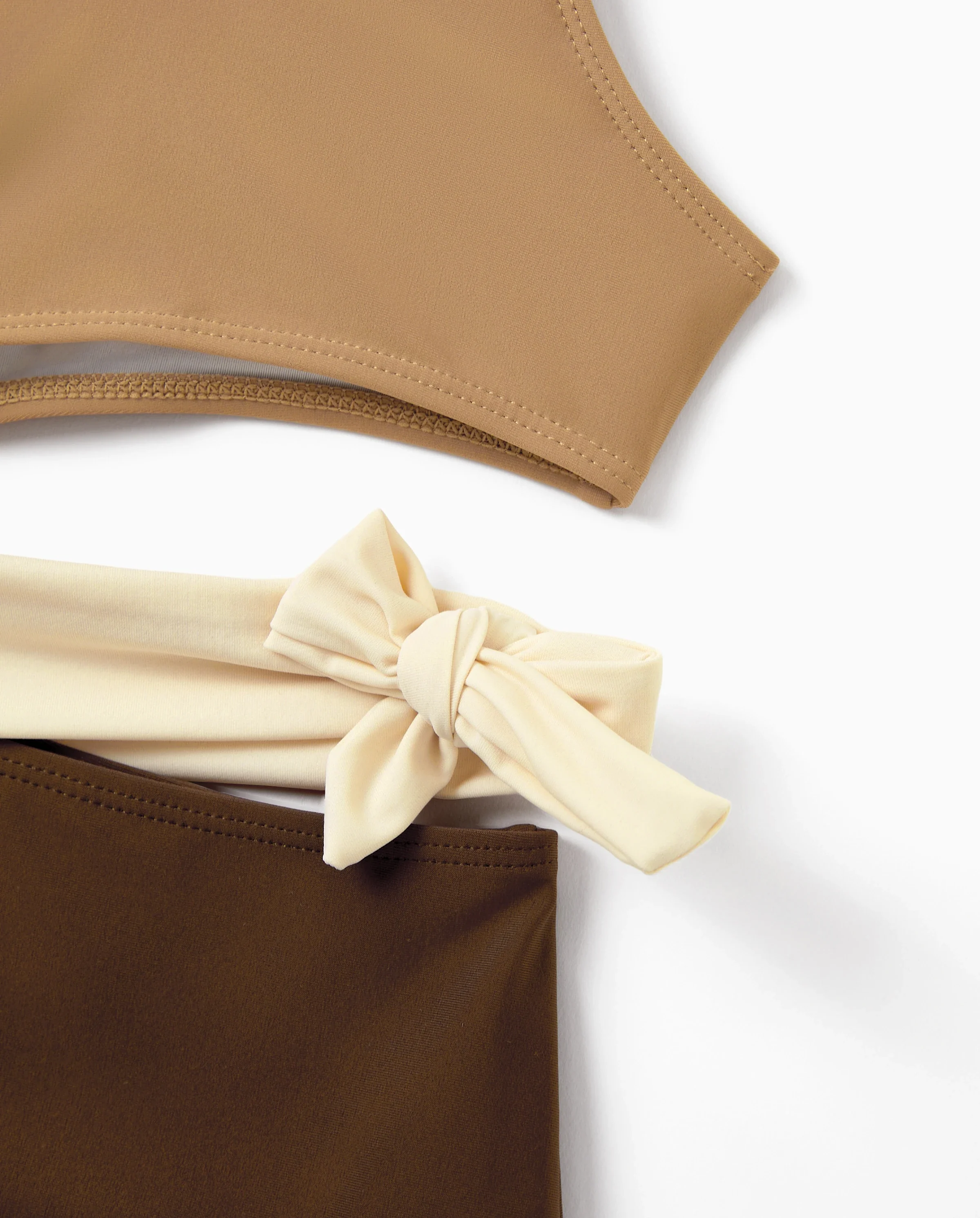 Daddy & Daughter Color Block Swimsuits Summer Beach Vacation Swimwear Coffee - Image 6