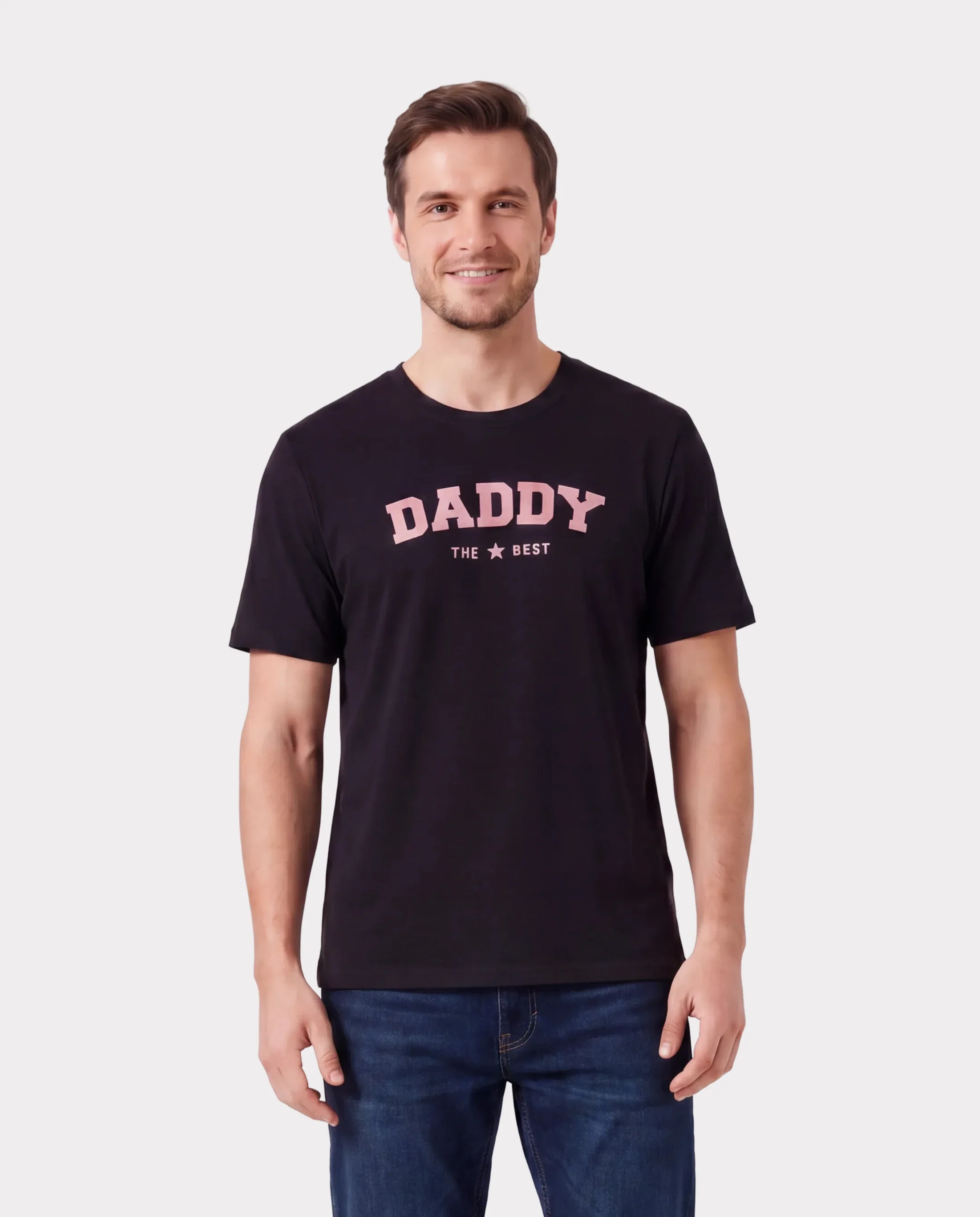 Daddy & Daughter Cotton T-Shirt & Dress Set Daddy / Mini Print Black Tee for Dad and boy, Floral Print splicing Dress for Mom, girl and Baby, Perfect for Summer Family Outings Black - Image 2