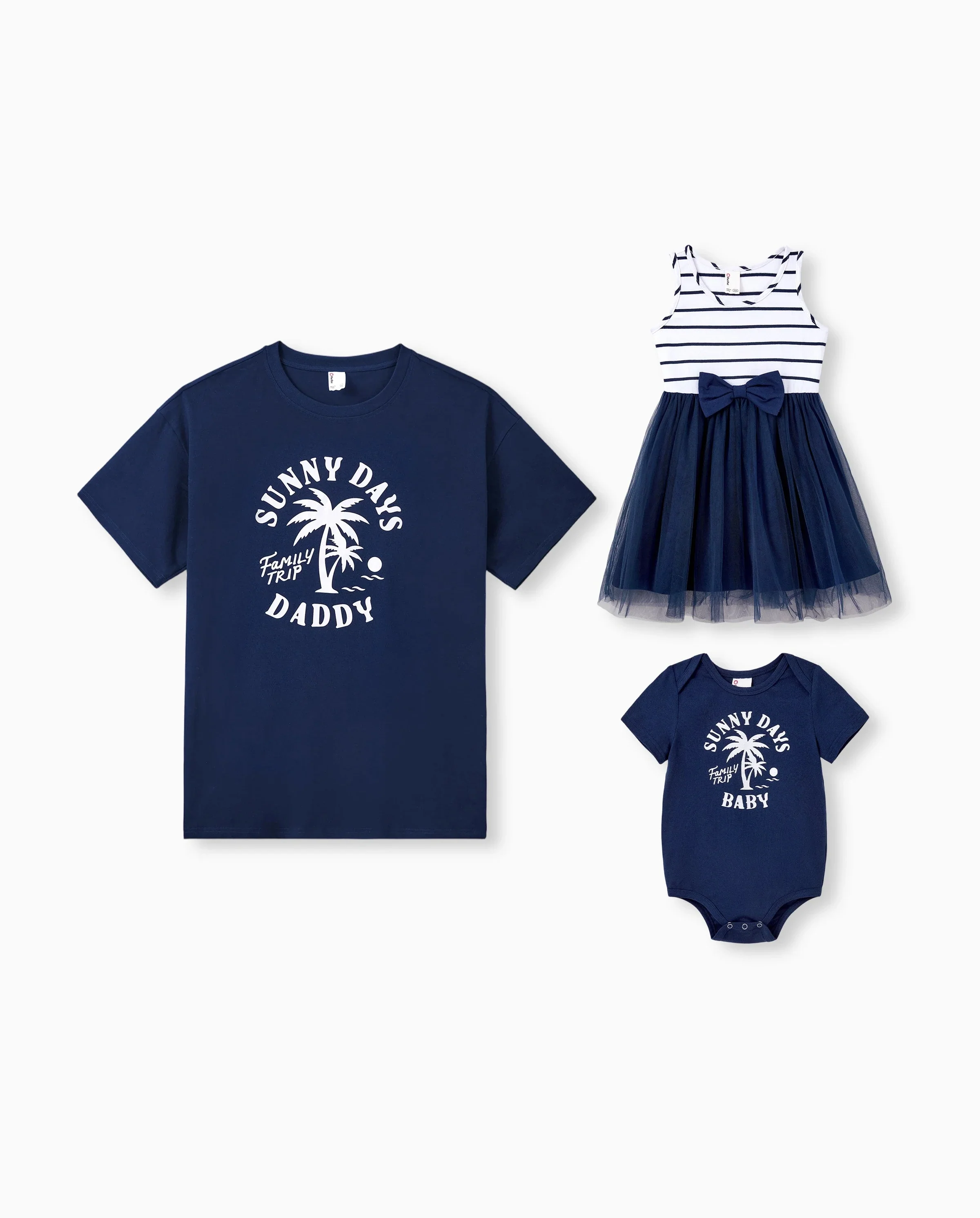 Daddy & Daughter Cotton T-Shirt & Dress Set – Sunny Days Palm Print for Dad, Mom, Baby & Toddler, Perfect for Summer Vacations & Family Outings Tibetan blue - Image 8