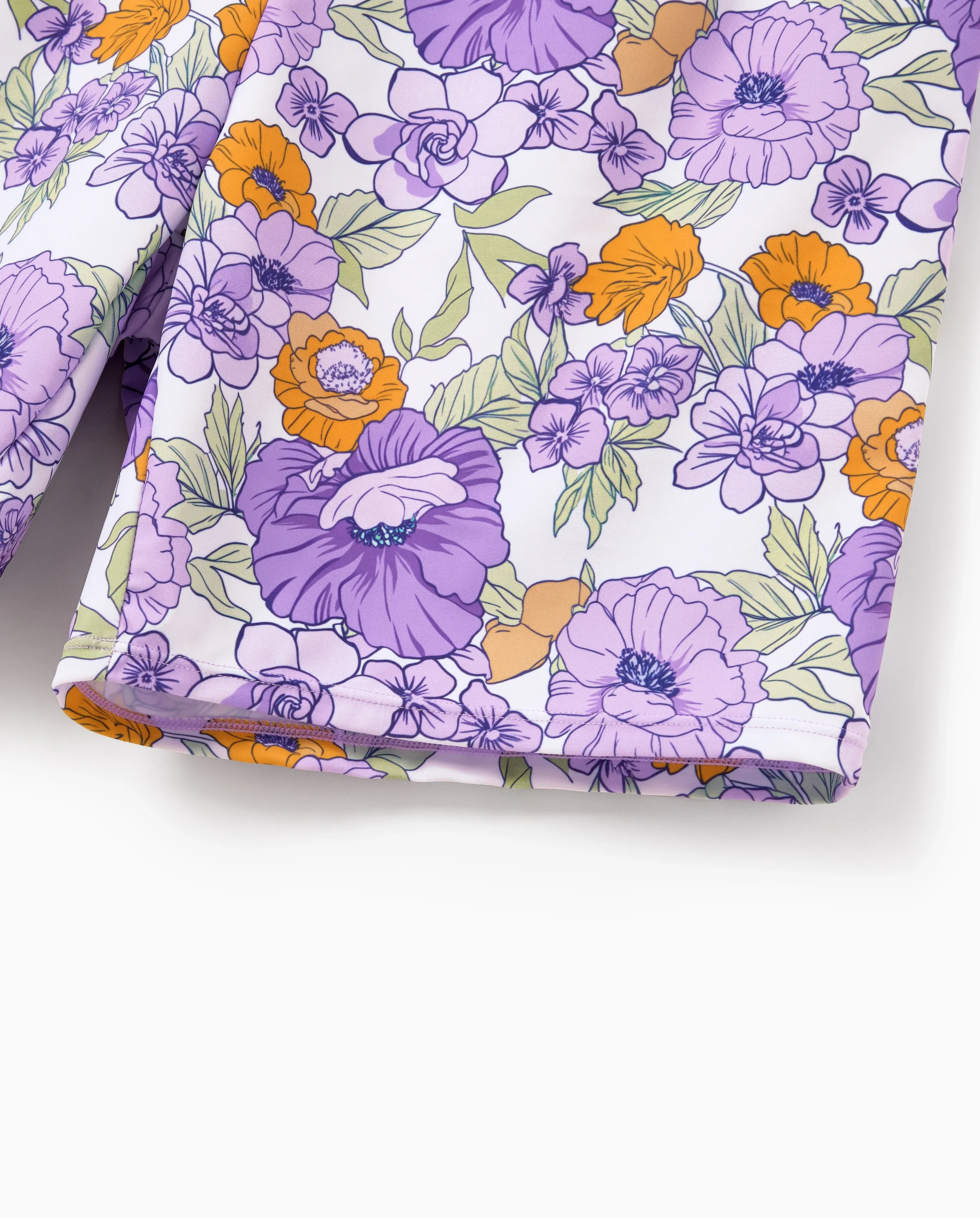 Daddy & Daughter Floral Print Swimsuits Ruffled One-Piece Bathing Suit & Swim Trunks Set Purple - Image 5