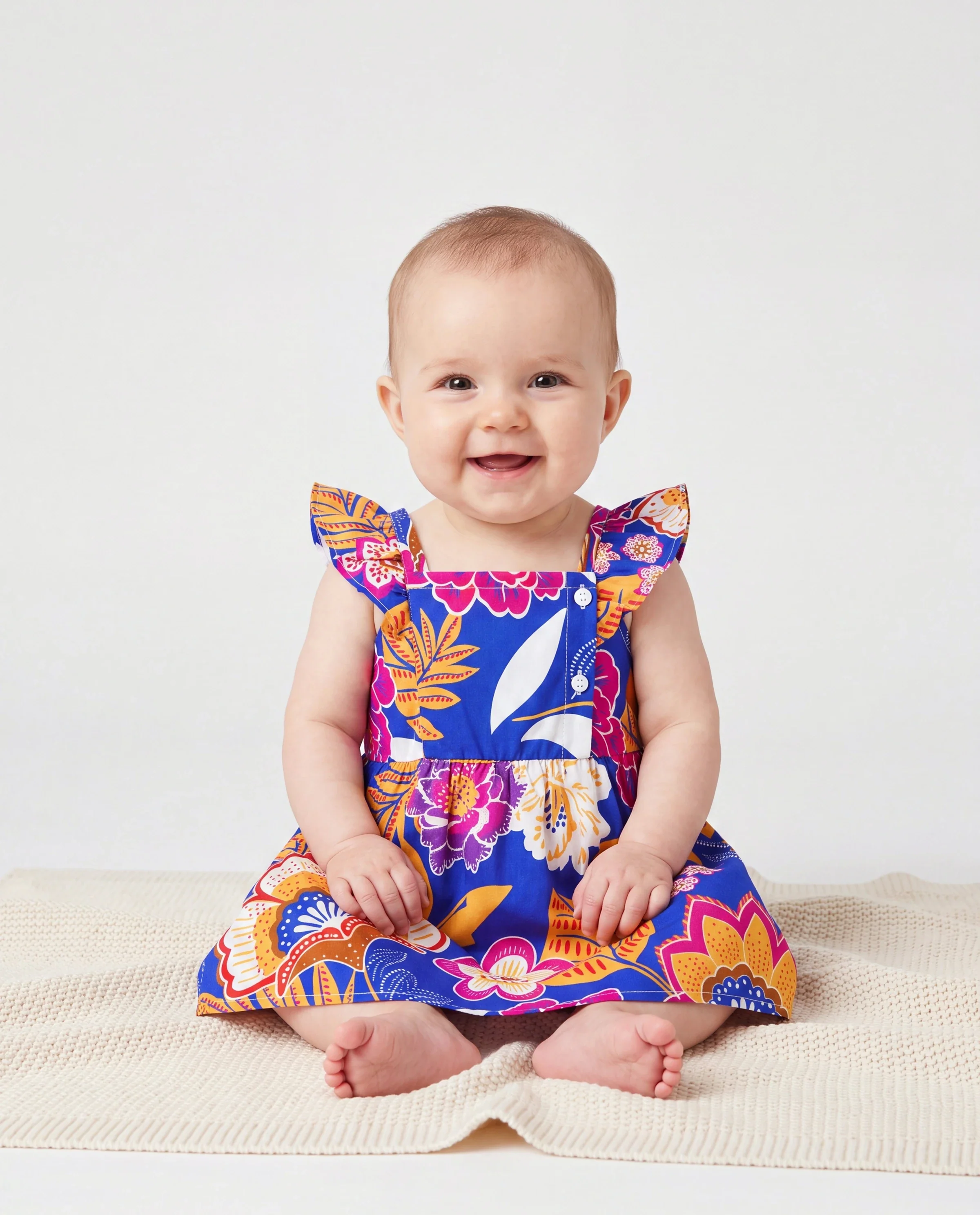 Daddy & Daughter Hawaiian Outfits Tropical Floral Print Vacation Clothes Strap Belted Dress or Short-sleeve Shirts Summer Beachwear Set Navy - Image 4