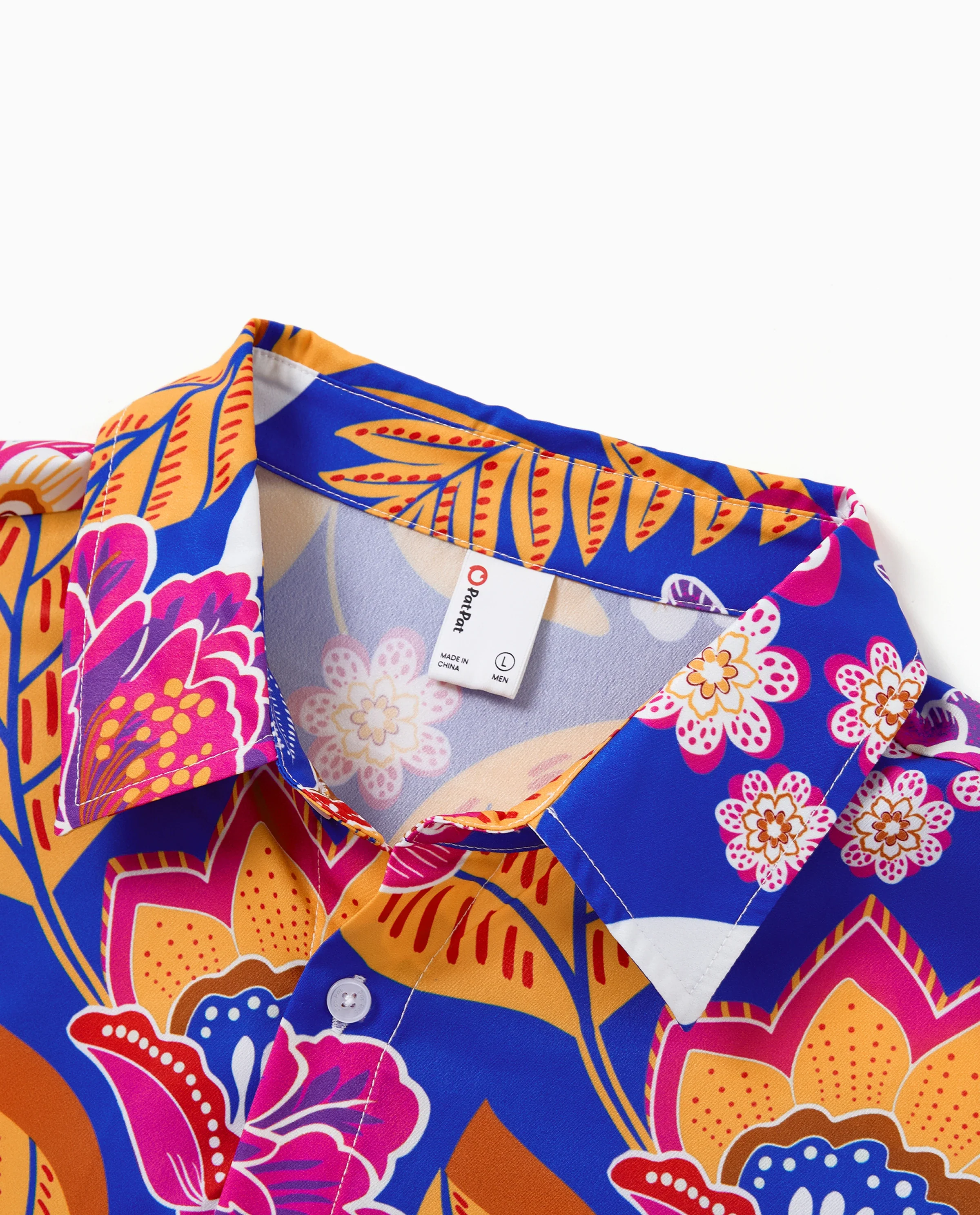 Daddy & Daughter Hawaiian Outfits Tropical Floral Print Vacation Clothes Strap Belted Dress or Short-sleeve Shirts Summer Beachwear Set Navy - Image 7
