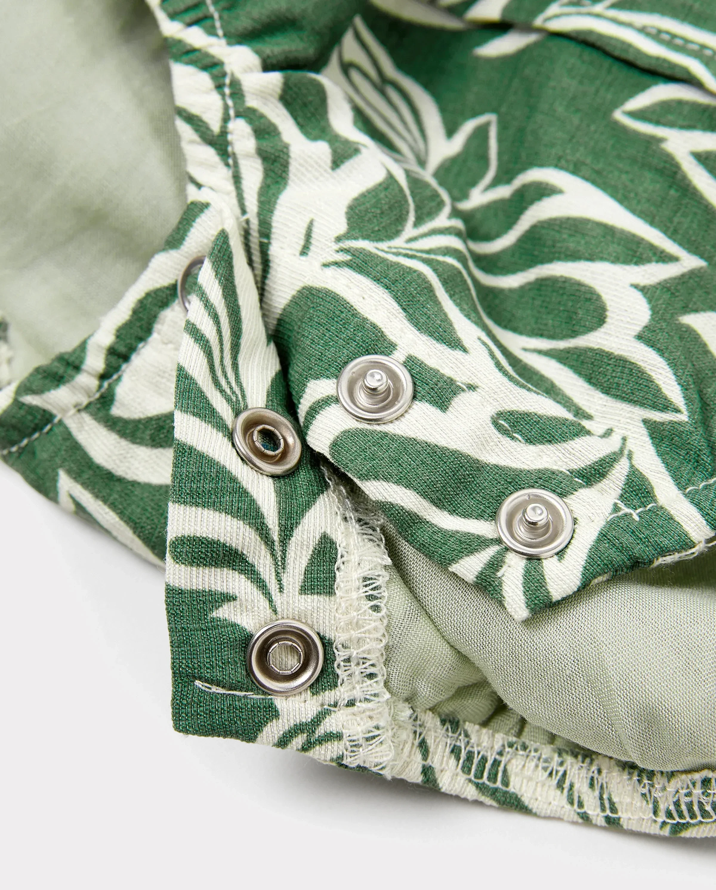 Daddy & Daughter Leaf Print Short-sleeve Shirt or Halter Dress Green Set Green - Image 6
