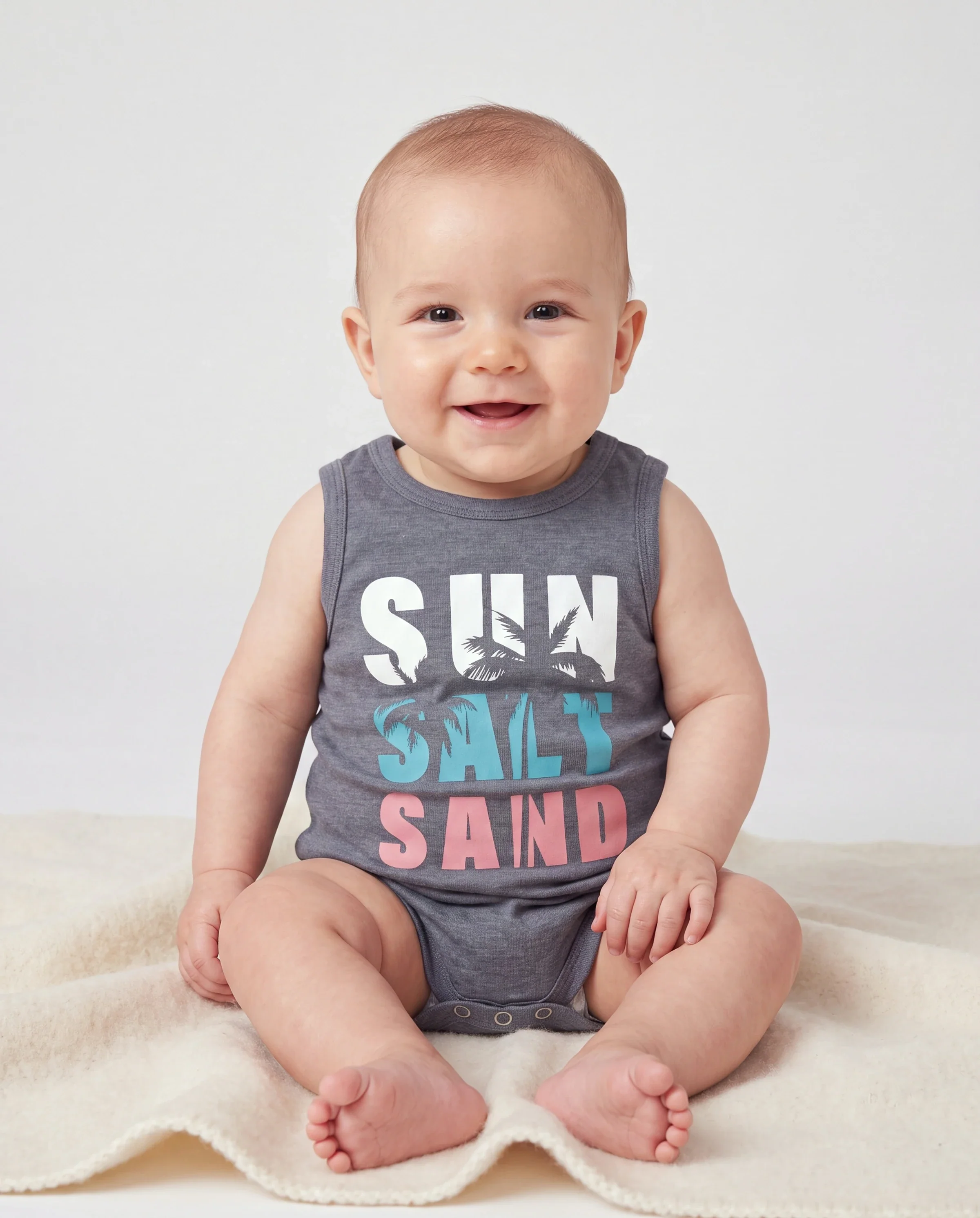 Daddy & Daughter Letter Print Sleeveless Tank Top or Tank Dress Set Grey - Image 5