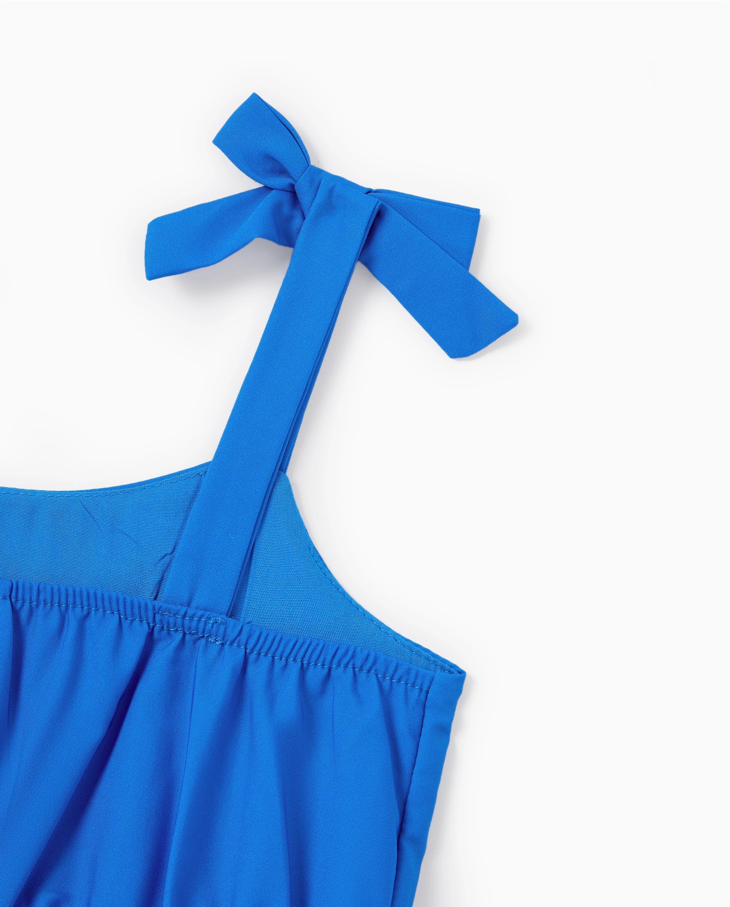 Daddy & Daughter Outfits Set Floral Sleeveless Dress or Short-sleeve T-shirt Blue - Image 6