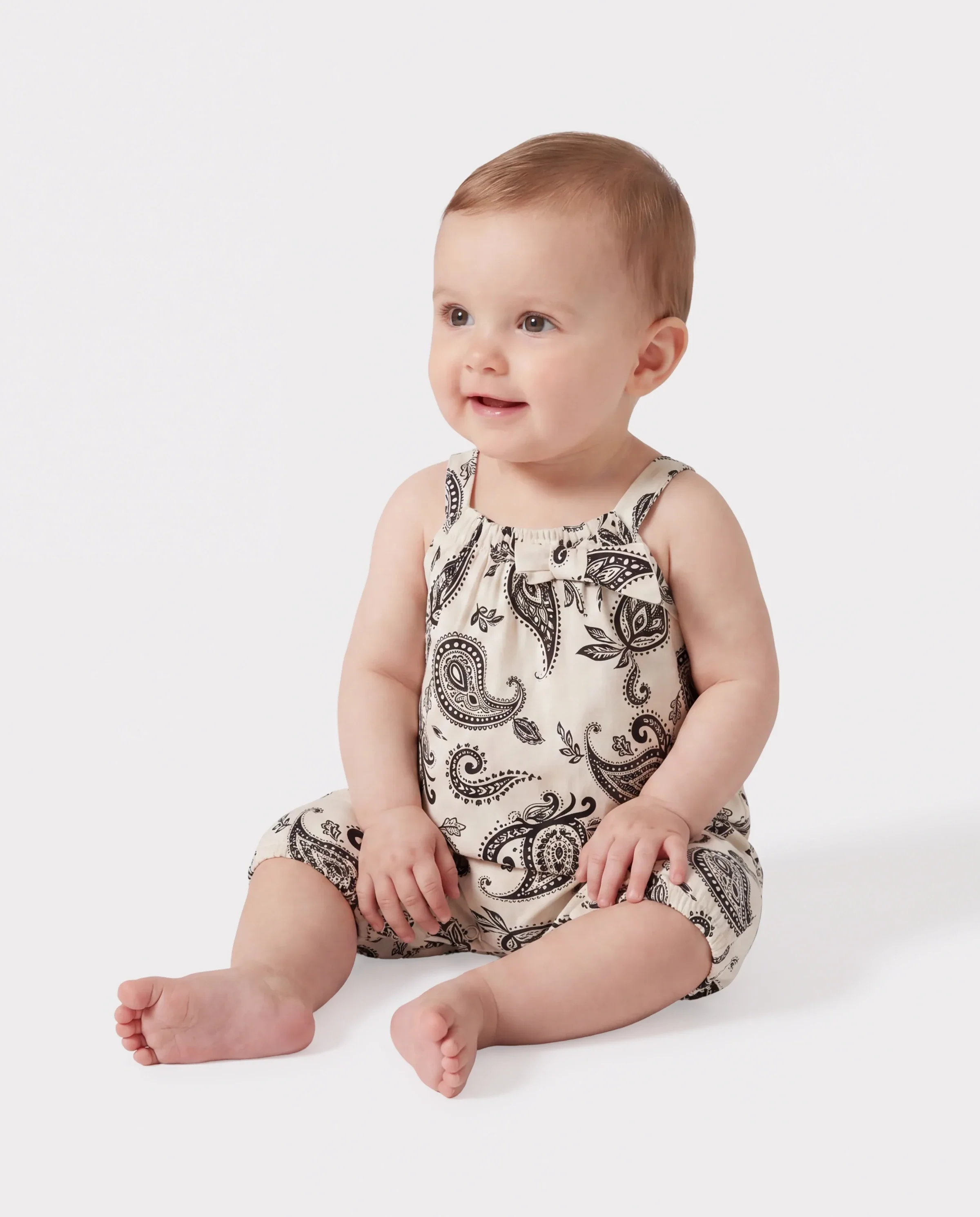 Daddy & Daughter Paisley Print Outfits Sleeveless Spaghetti Strap Dress & Cotton T-Shirt for Mom, Dad, & Kids Perfect for Family Outings & Photos Black - Image 4