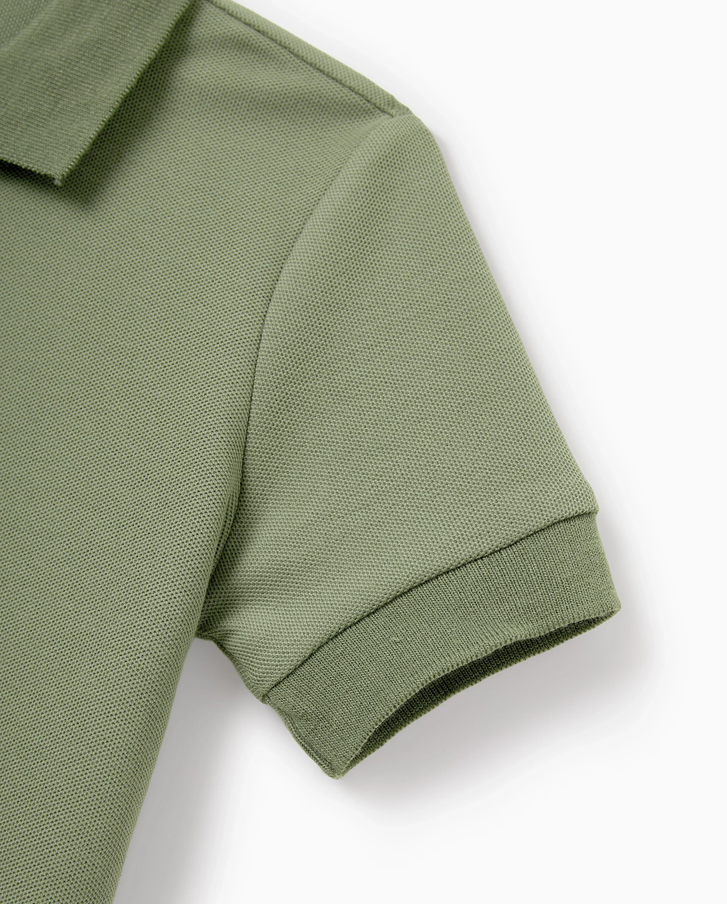 Daddy & Daughter Polo Collar Short-sleeve Shirt or V-neck Strappy Mesh Dress Green - Image 7