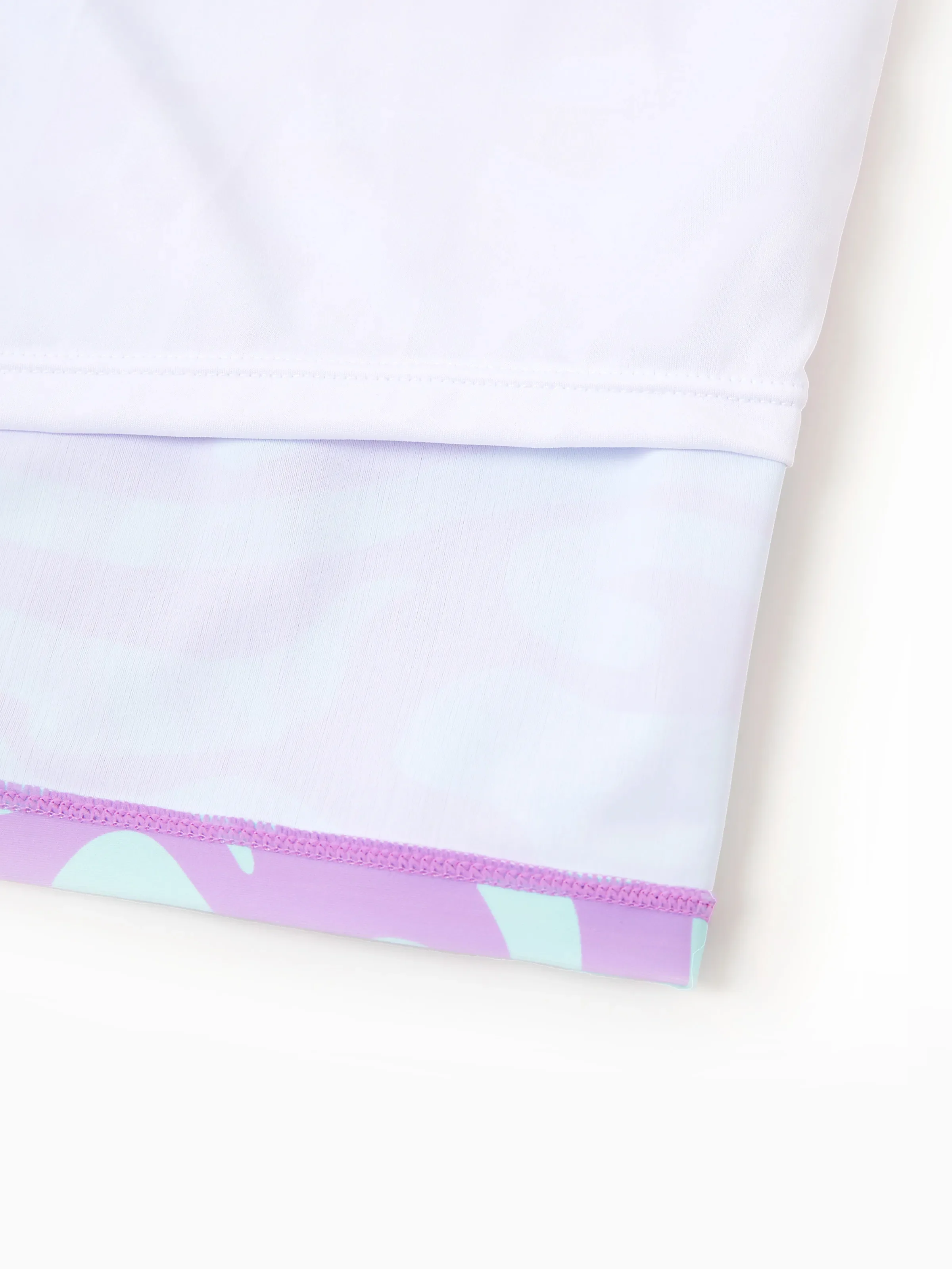 Daddy & Daughter Trendy Purple & Blue Wave Print Swim Trunks or Midriff Cutout One-Piece Swimsuit Purple - Image 4