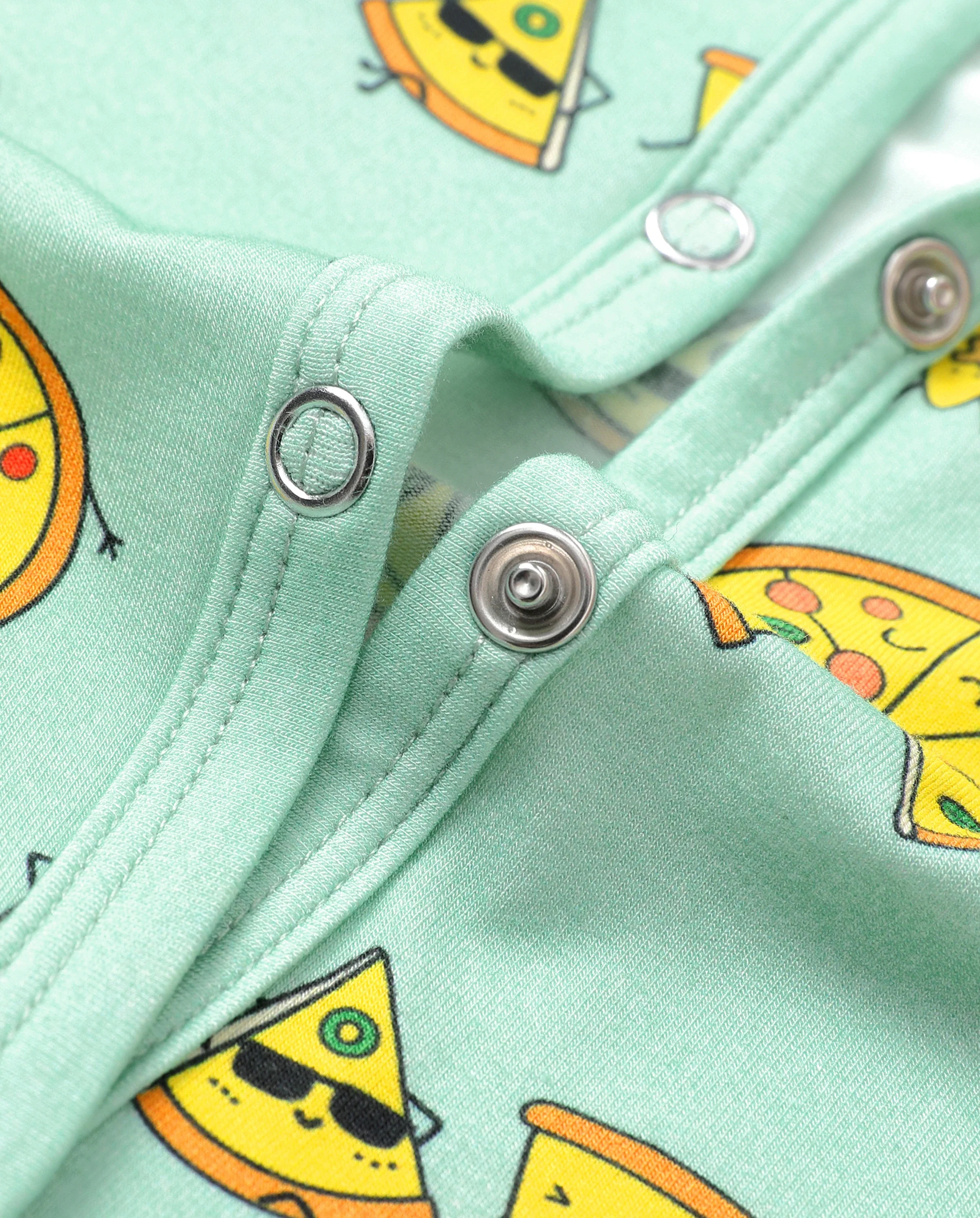 Daddy & Son Bamboo Family Mint Green PJs Cute Cartoon Food Theme Print Short Sleeve & Long Pants Sleepwear Matching Pajama set (Snug-Fitting for Children) Light Blue - Image 6