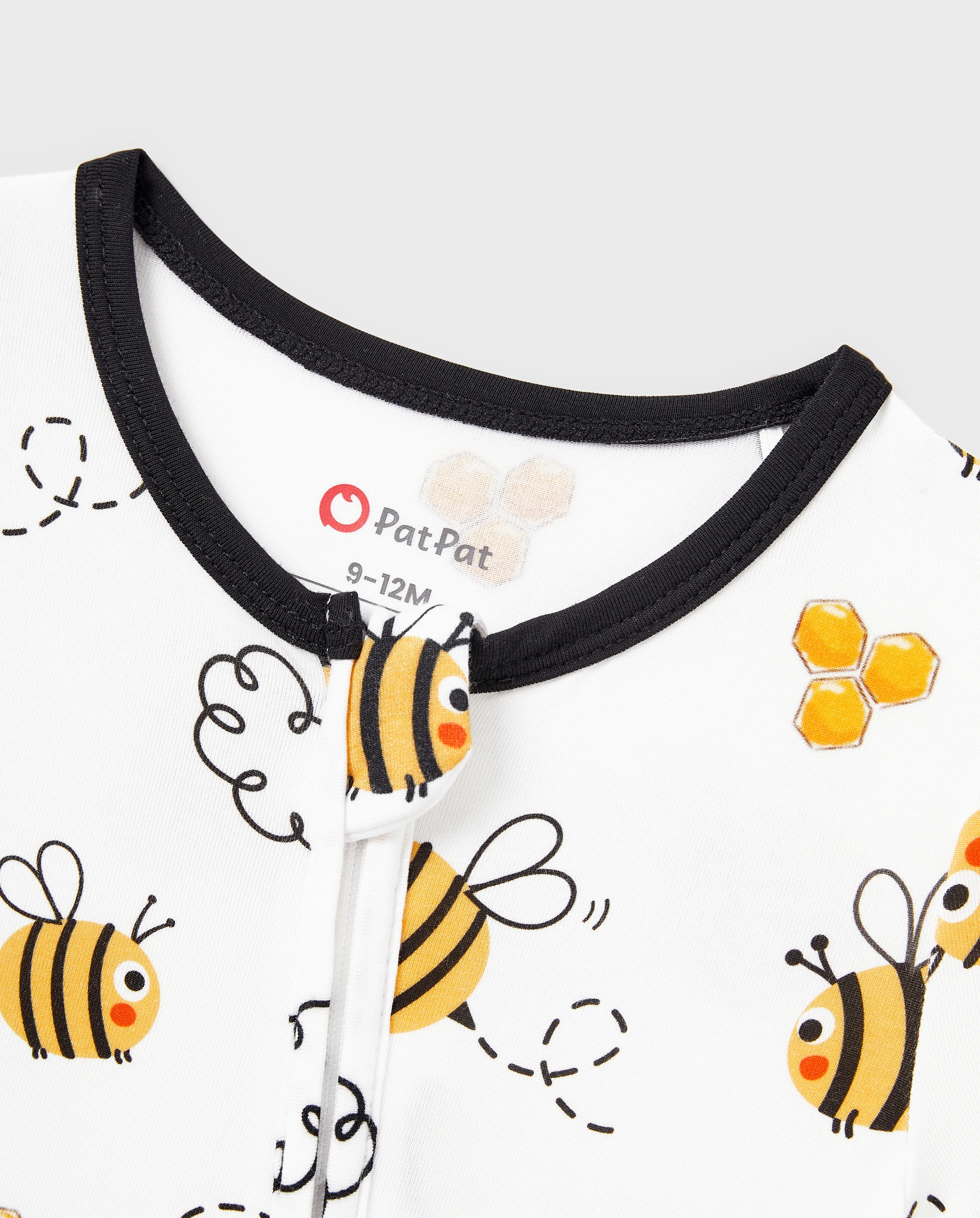 Daddy & Son Bamboo Pajamas Soft Bamboo Viscose PJs for Men Women Kids Toddler, Cute Bee Print Sleepwear with Short Sleeve Top and Long Pants White - Image 7