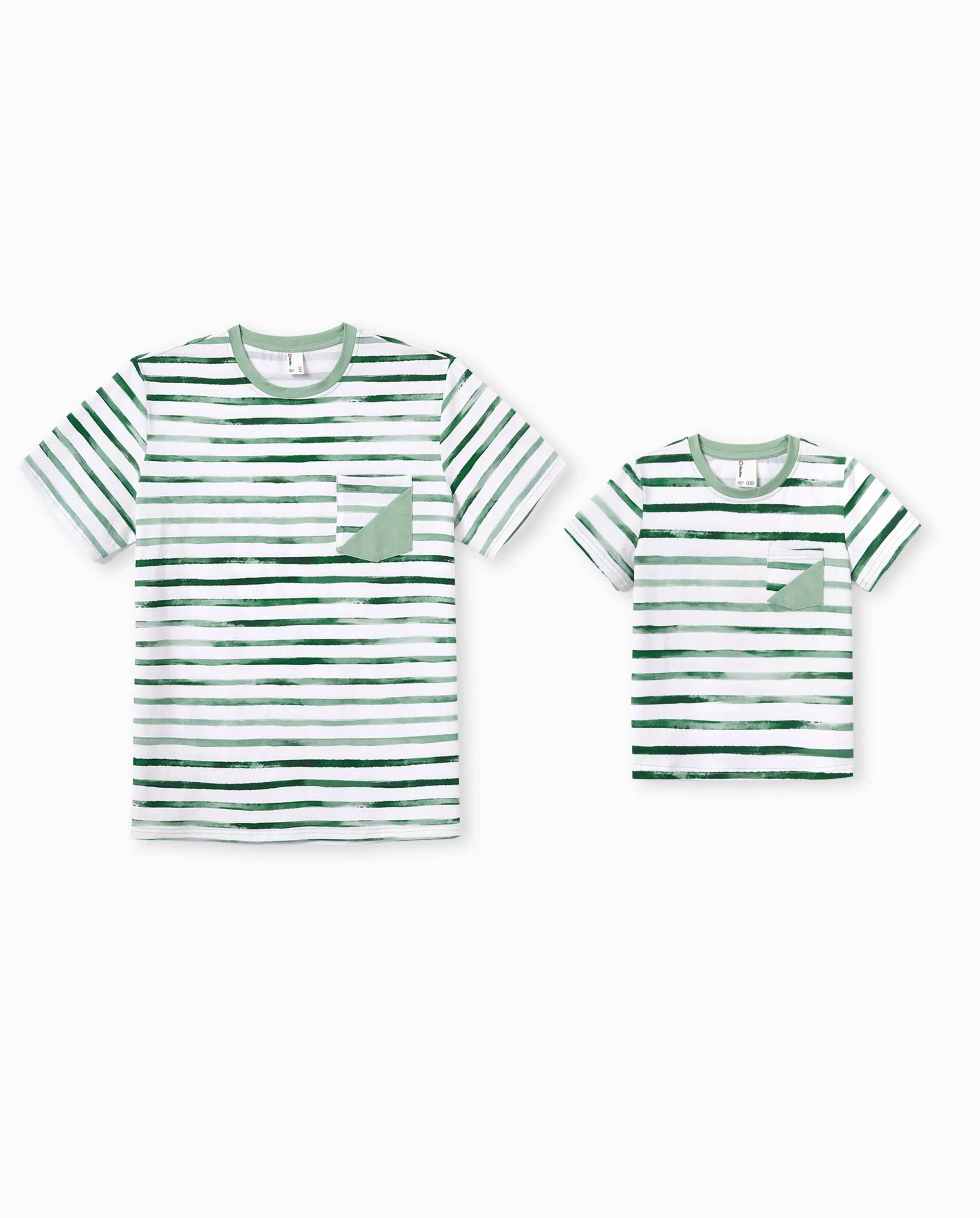 Daddy & Son Cotton Outfits Set Green Striped T-Shirt and Dress Set for Dad, Mom, Kids & Baby, Perfect for Summer Family Outings & Photos Green - Image 8