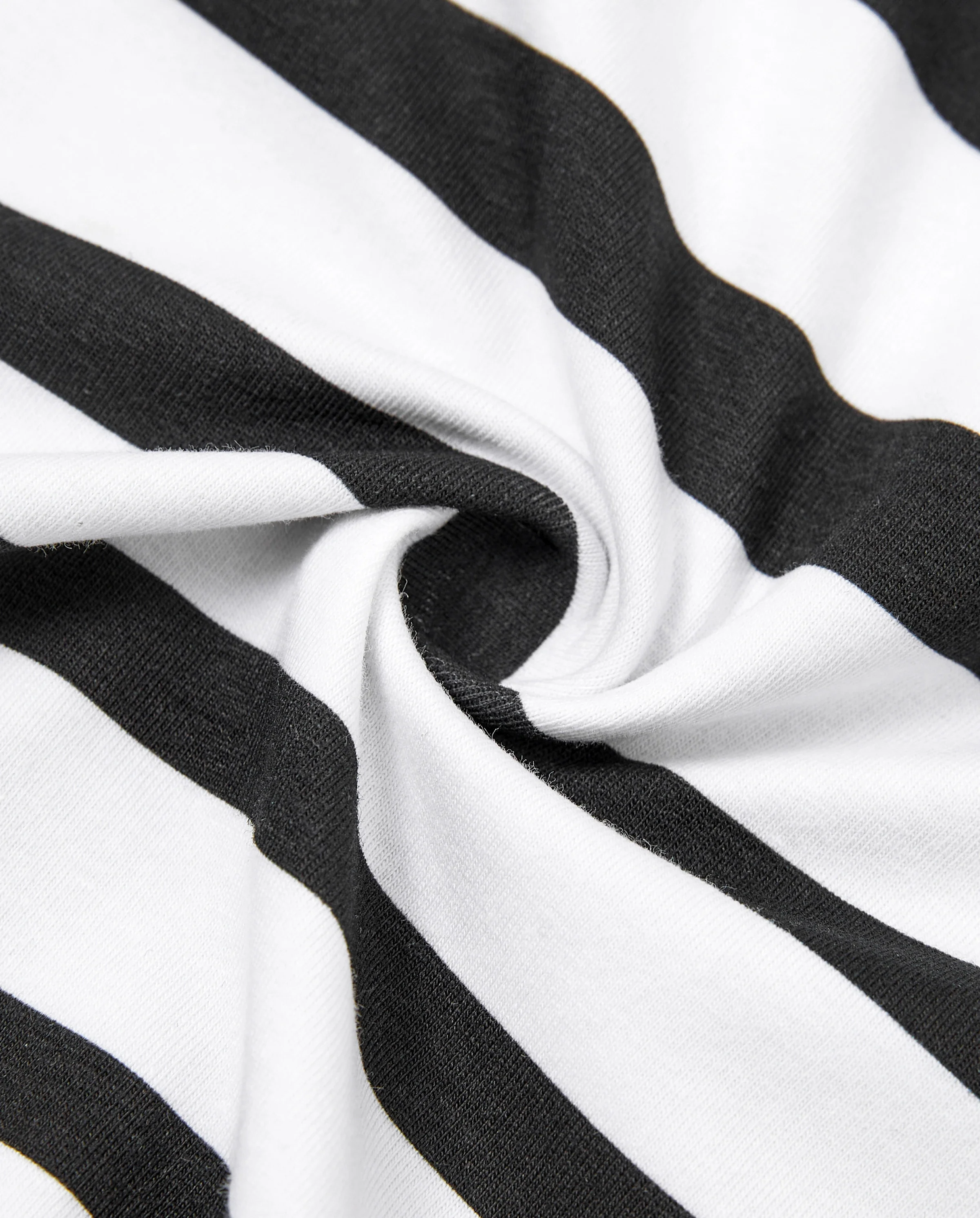 Daddy & Son Cotton Set Black and White Stripe T-shirt Black+White - Image 6