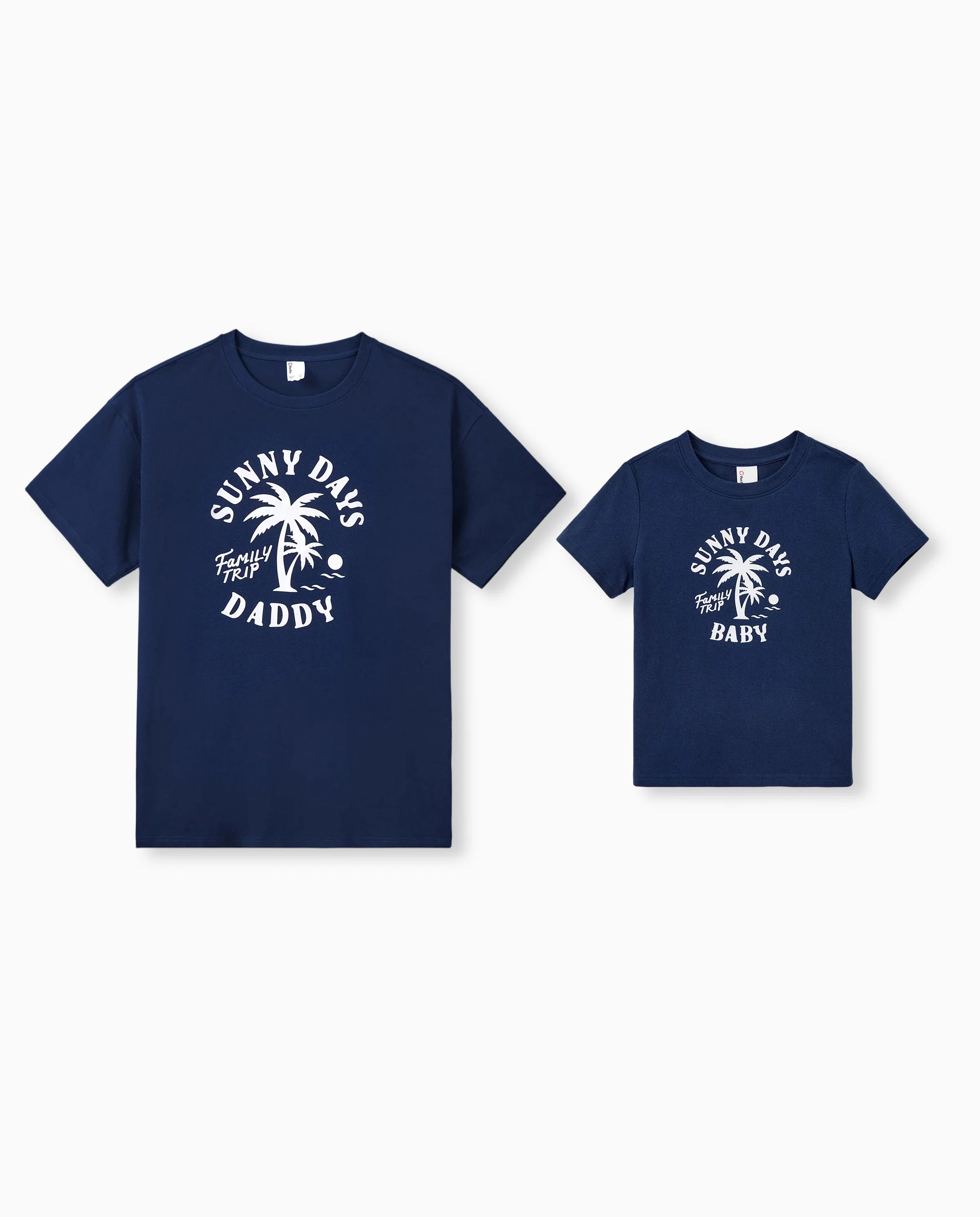 Daddy & Son Cotton T-Shirt & Dress Set – Sunny Days Palm Print for Dad, Mom, Baby & Toddler, Perfect for Summer Vacations & Family Outings Tibetan blue - Image 8