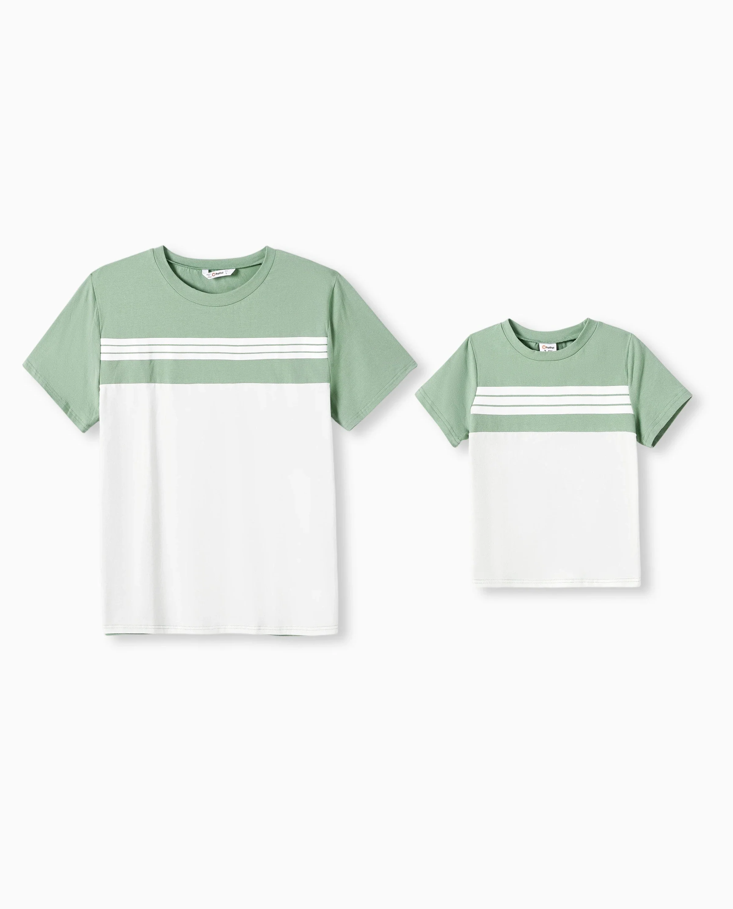 Daddy & Son Elegant Broken Flower Matching T-Shirt Outfits for Family, Medium Thickness Green - Image 7